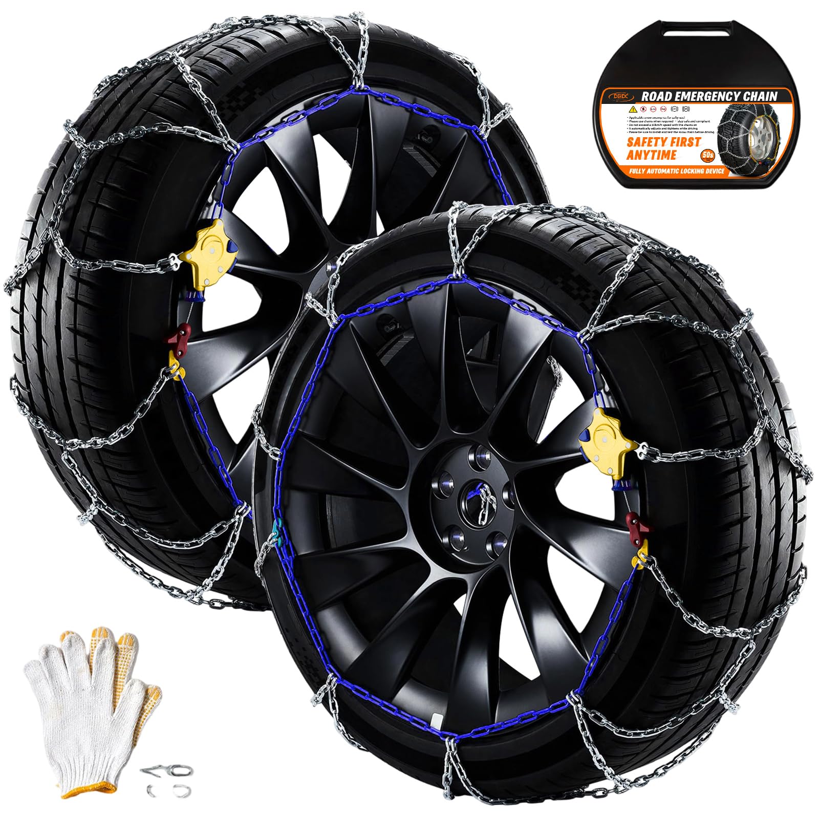 DEDC Auto Lock Y-type Snow Tire Chain for SUV Pickup truck 255 265 275