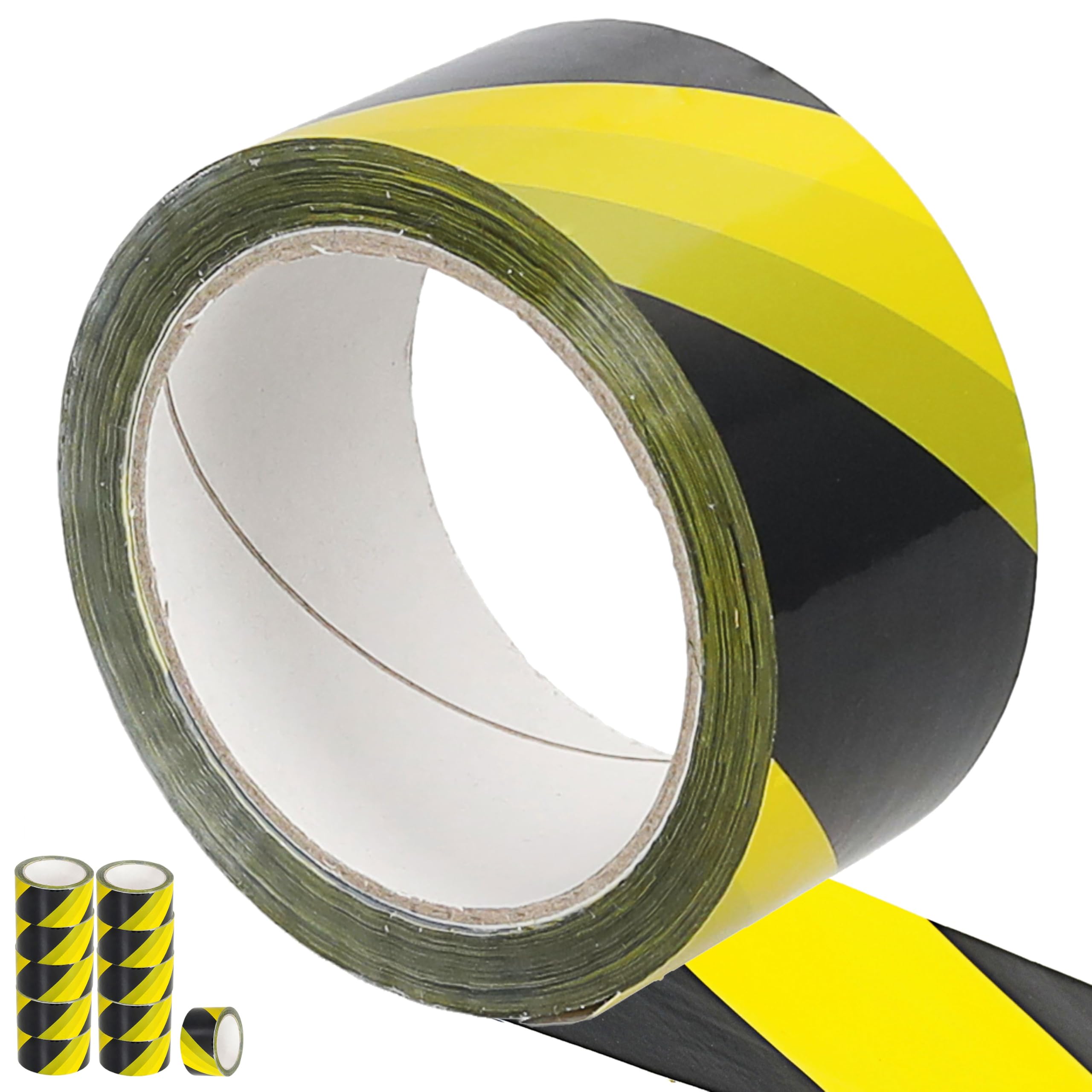 Cepewa Warnklebeband 55mm x 66m 36er Set | Gelb-Schwarz | Starkes Markierungsband für Boden, Lager, Baustelle | Gefahrband & Absperrband mit hoher Sichtbarkeit (36)