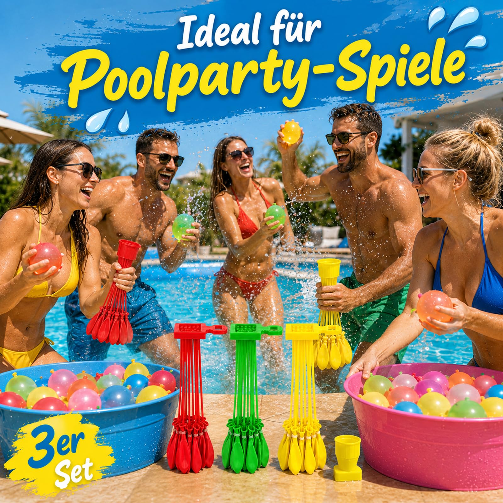 Koboko 54 bomby wodne, samozamykające się, kolorowe bomby wodne, balony wodne z przyłączem kranu, bomby wodne, bomby wodne, balony na lato, imprezę na plażę
