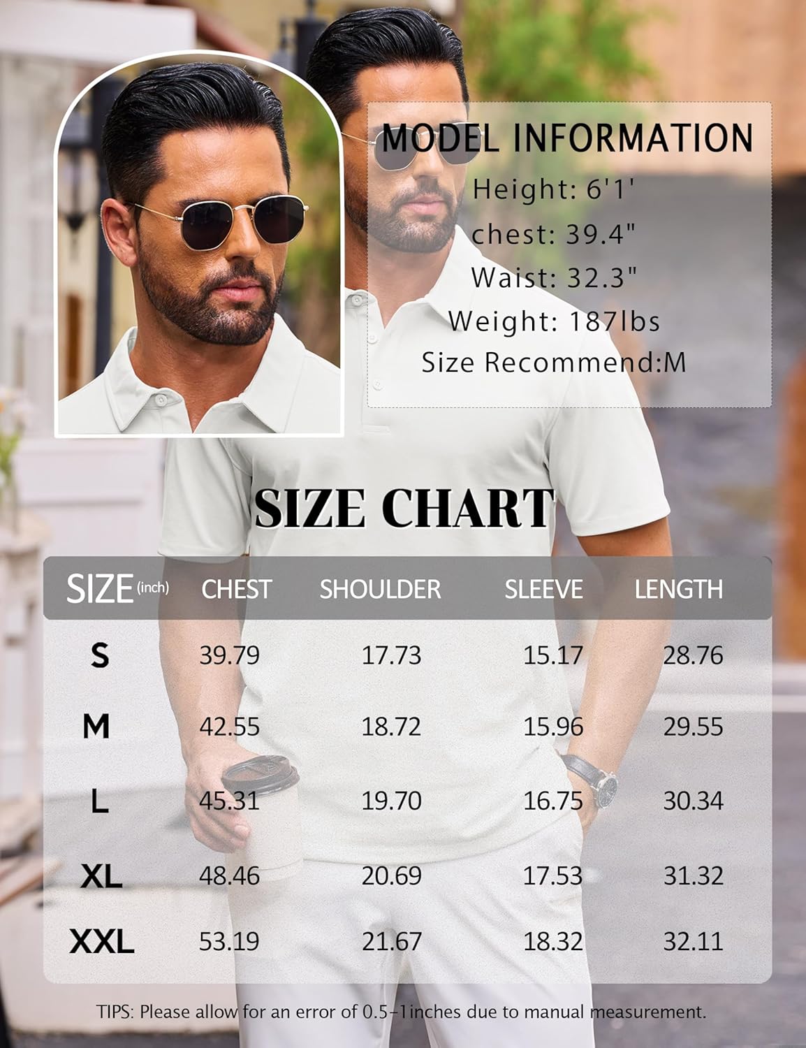 Cotrasen Men's Polo Shirts Short Sleeve Soft Cotton Pique T-Shirts 3 Buttons Classic Fit Casual Performance Golf Shirts - Image 7