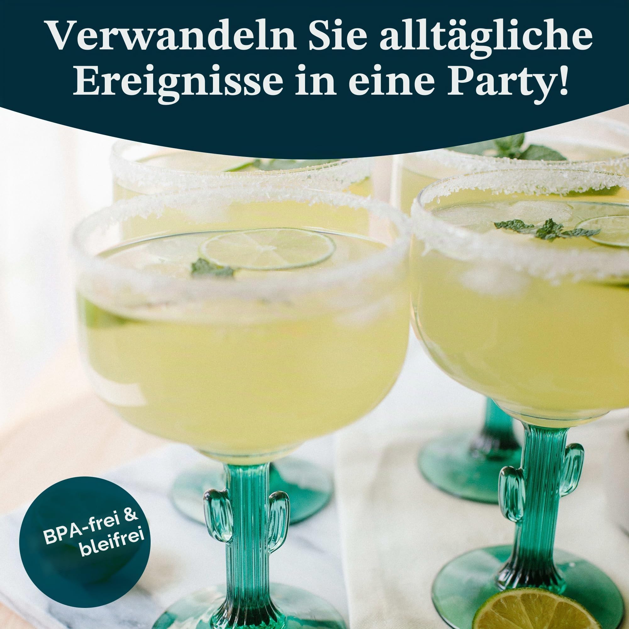 Libbey Kaktus Margarita Gläser, 4 Stück