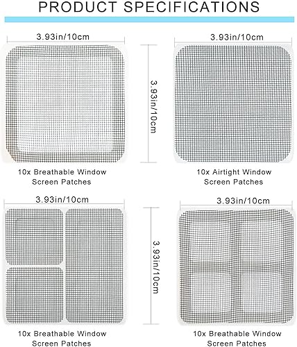 Miniatura 2 de Parches de reparación de pantalla de ventana, kit de reparación de reemplazo de puerta mosquitera, kit de pantalla autoadhesiva, parches de fibra de