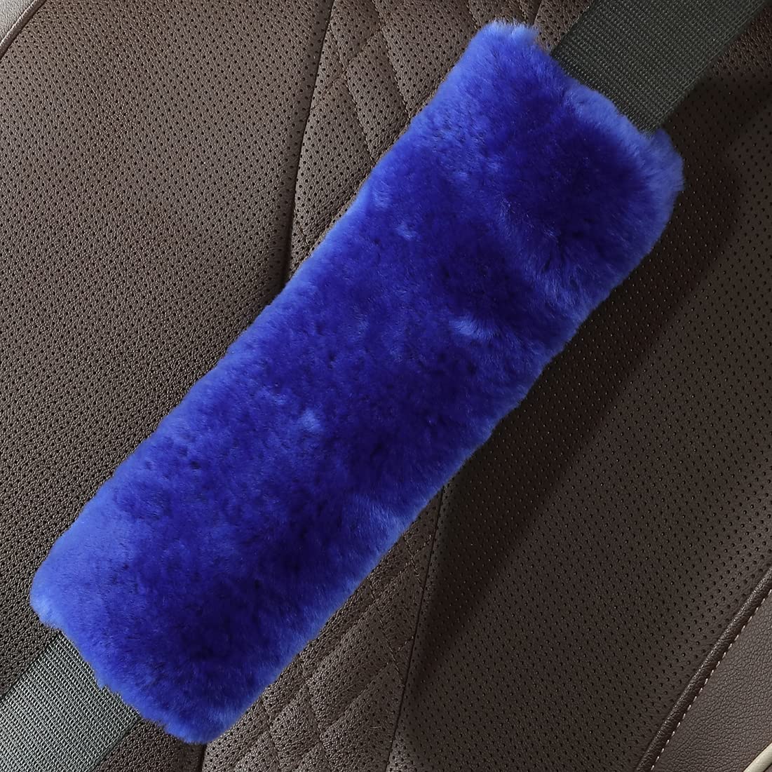 OGLAND 2 Pack Sheepskin Car Seat Belt Cover Pads | Wool Seatbelt Cushions