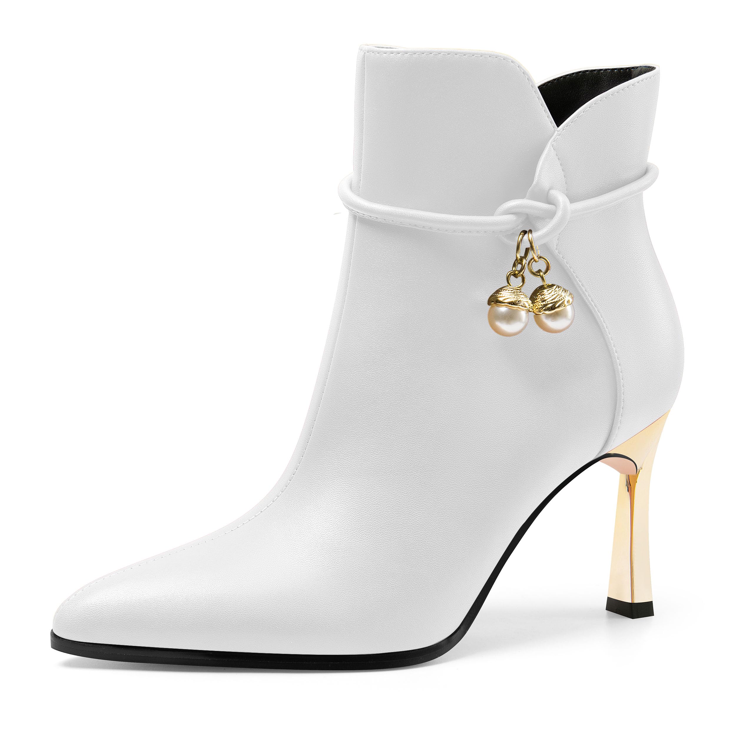 Booties for Women Kitten Heels Pointed Toe Womens Ankle Boots Side Zipper Casual Party Office Dressy Shoes 3