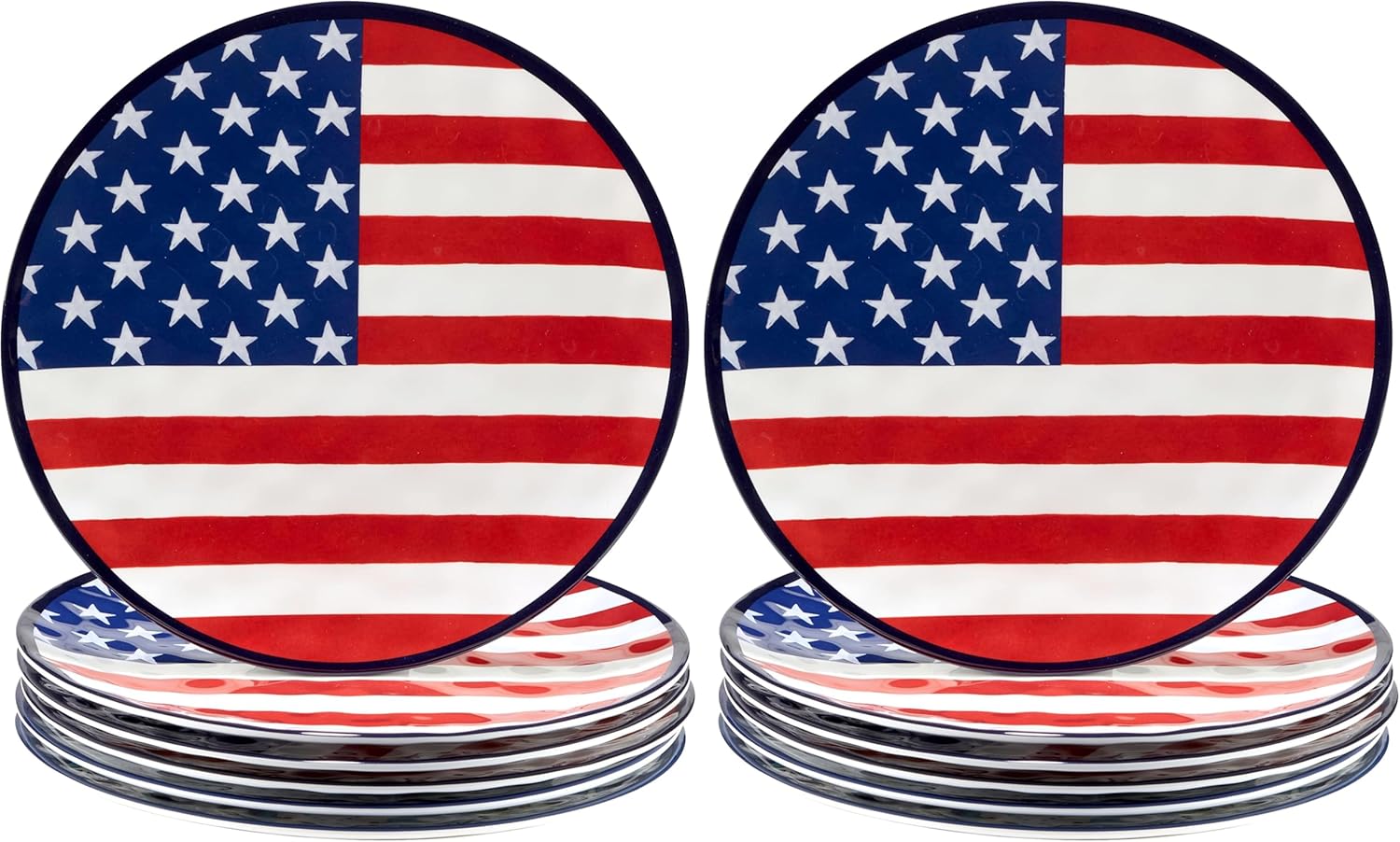 Certified International Stars & Stripes 11" Melamine Dinner Plate, Set of 6 (Pack of 2)