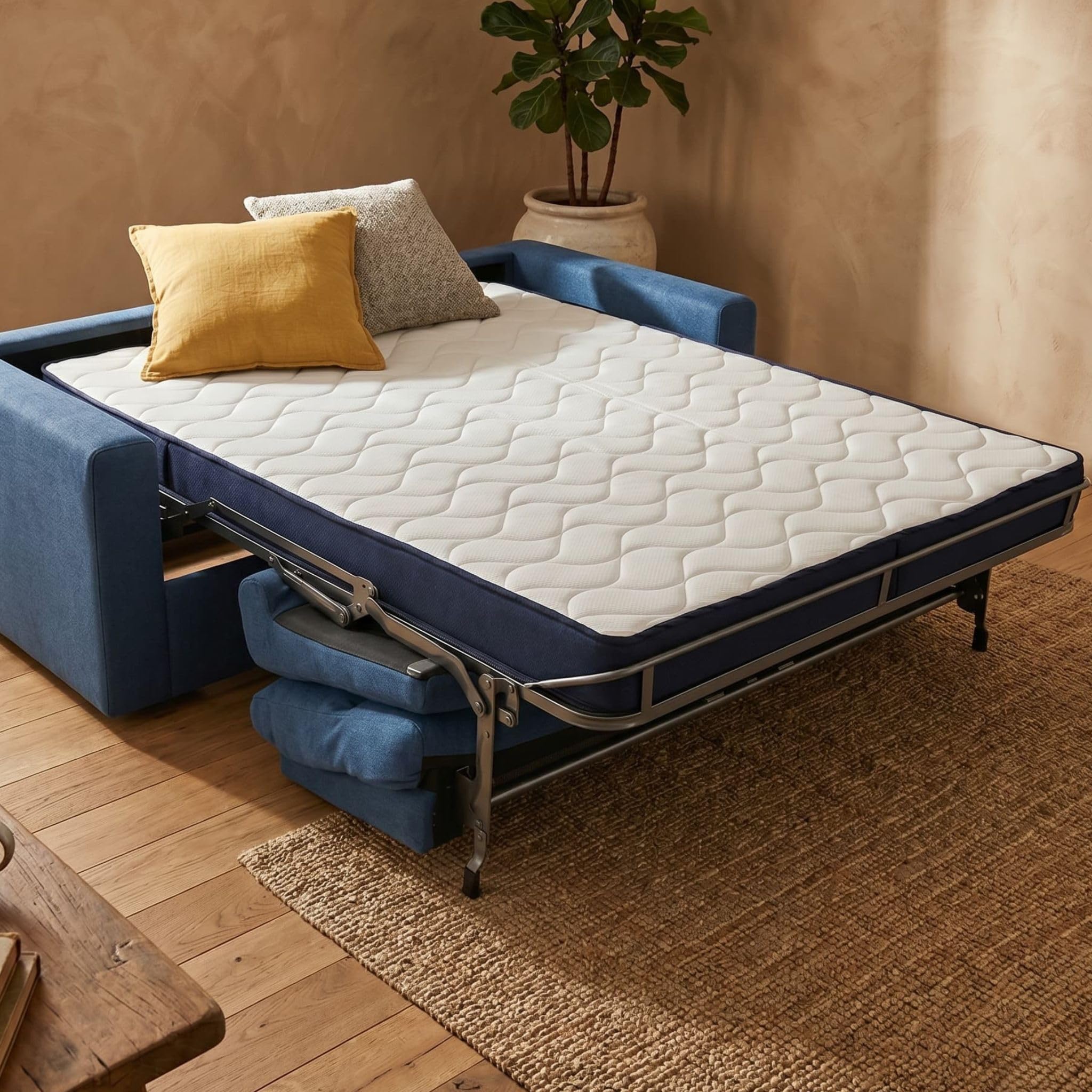 Nuvole di Sonno - Materasso Matrimoniale Marte per Divano Letto a Ribalta in Water Foam Alto 12 cm Ergonomico, Rivestimento Anallergico Made in Italy (H 12, 140 X 190)