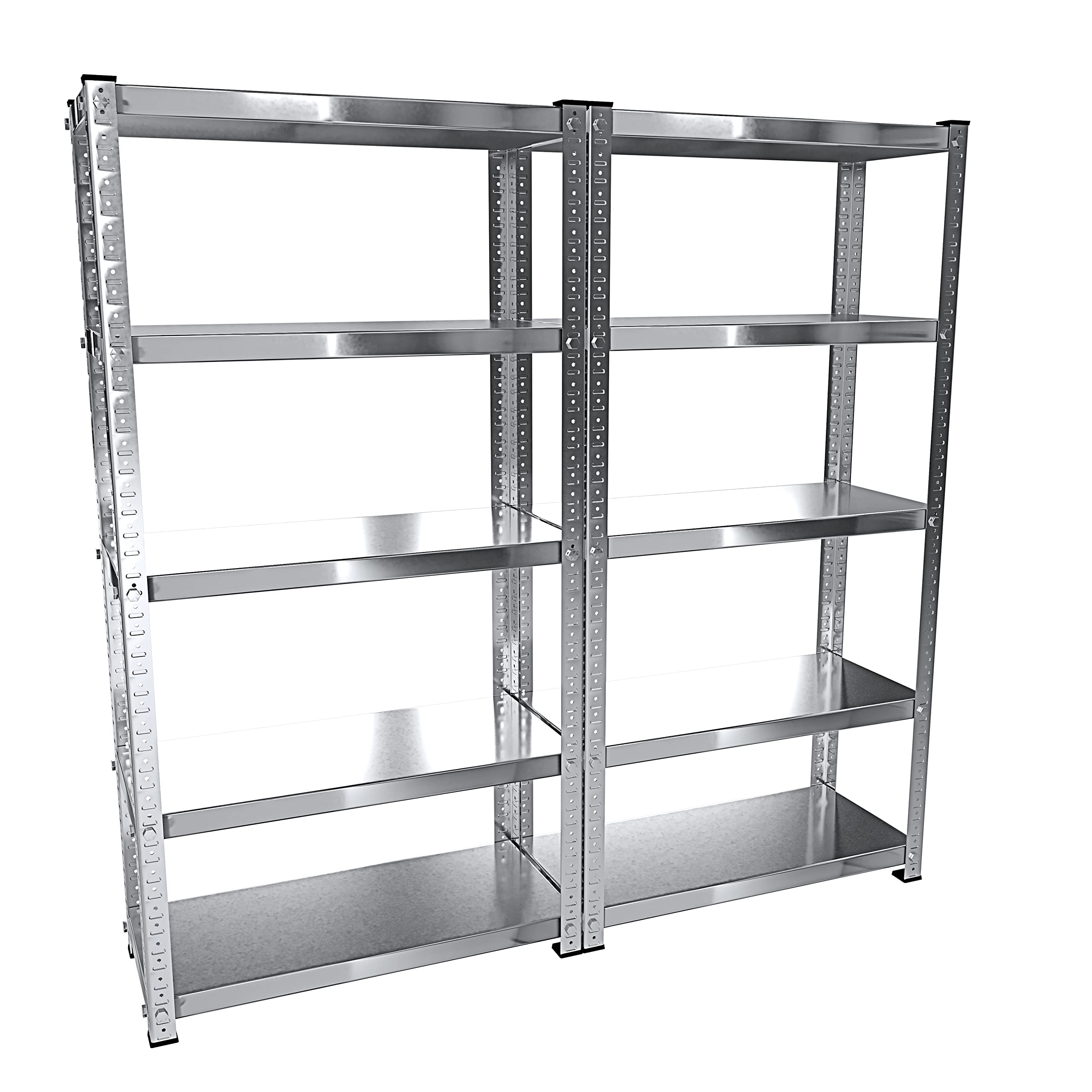 Arreditaly 2 Scaffali In Metallo Scaffale Alta Portata Con 5 Ripiani Regolabili Ideale Per Garage Officina Cantina Capannone Magazzino Design Modulare 187 x 100 x 30 cm (2)