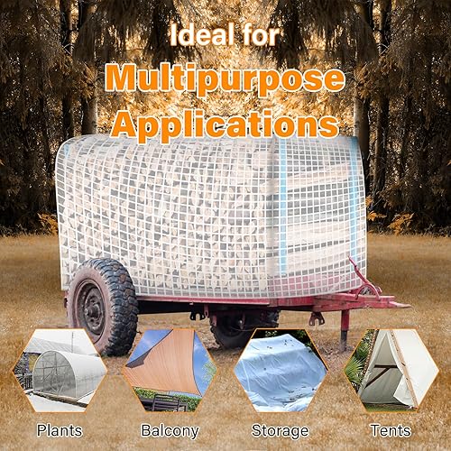 Miniatura 6 de Funda para invernadero de 16 mil, lonas de plástico transparente resistentes al agua de 20 x 30 pulgadas, lonas transparentes de polietileno