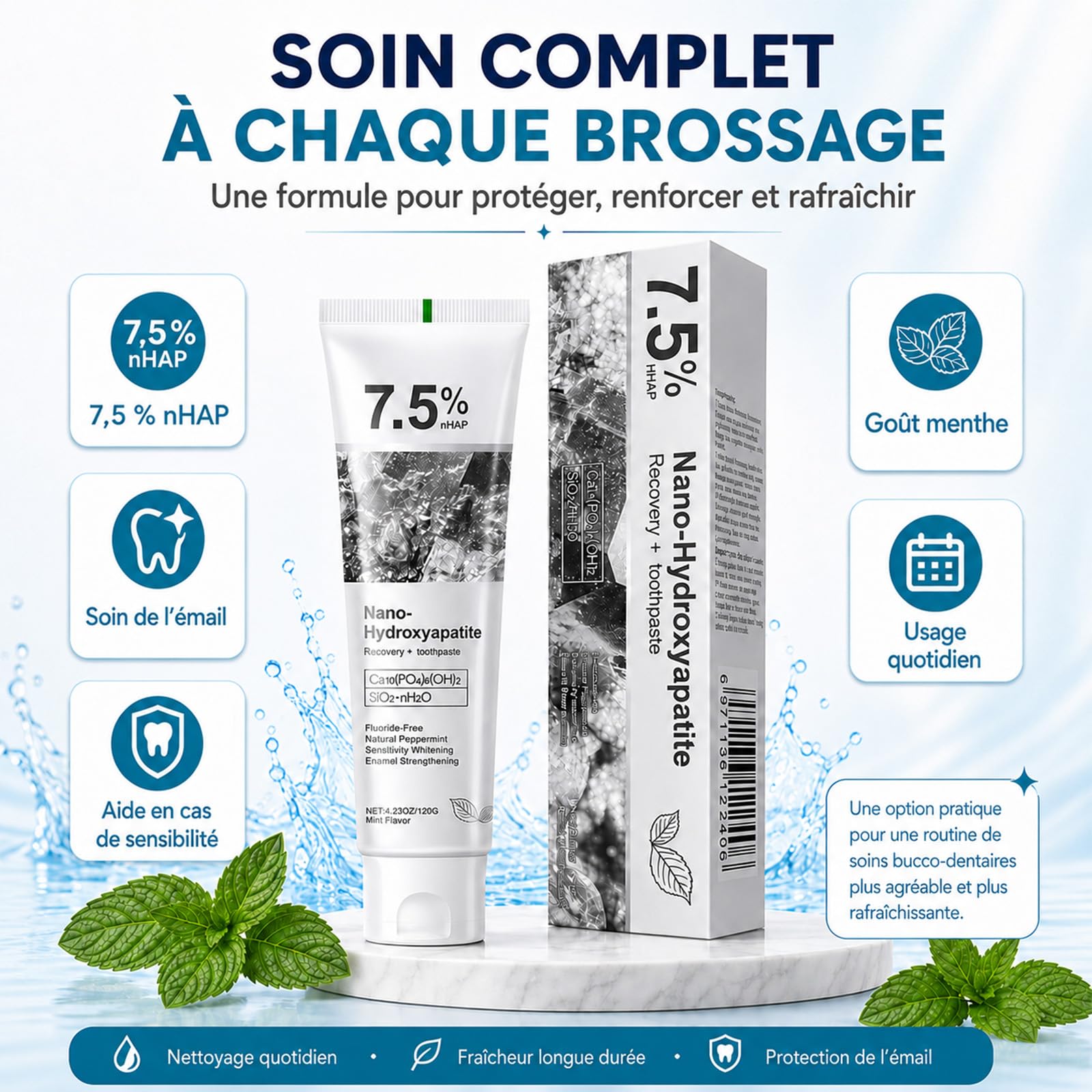 Holydeer Dentifrice Original à 7,5% de Nano-Hydroxyapatite (3)