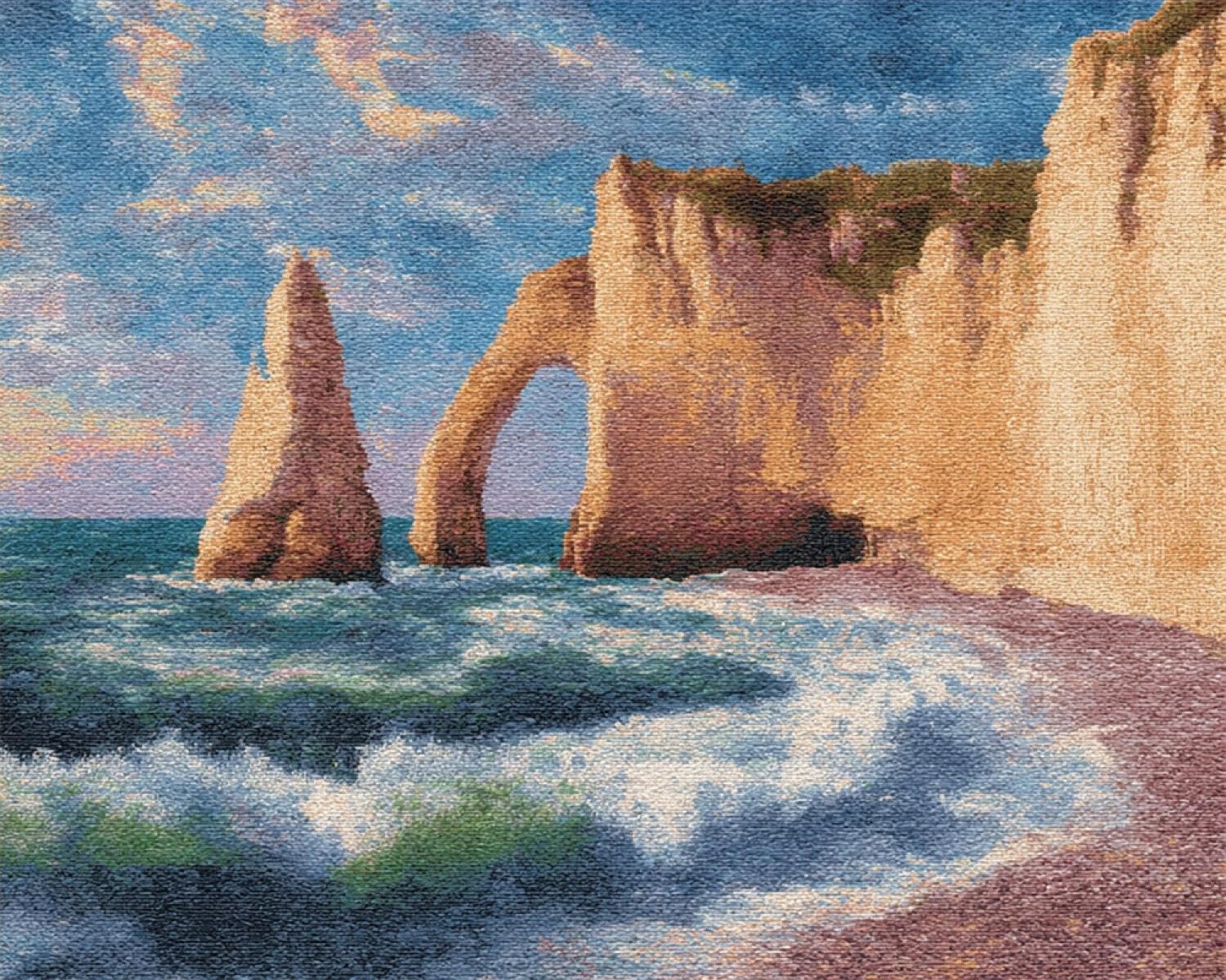 Henypt DIY Latch Hook Rug Kits Seaside Cliffs 90x120cm