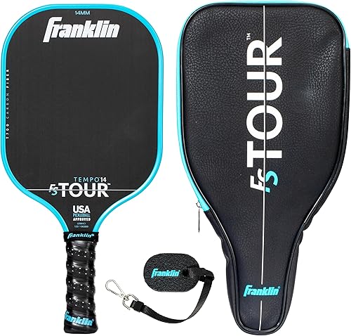 Miniatura 12 de Juego de pala de pickleball profesional Franklin Sports - Pala de fibra de carbono serie FS Tour, cubierta + borrador - 14mm + 16mm