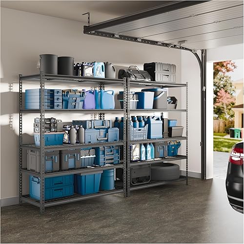 Miniatura 2 de FLEXIMOUNTS Estantería de garaje, estantería resistente de 2000 libras, estantes de almacenamiento de garaje de 5 niveles, estantes industriales