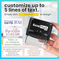 Vista 5 de ExcelMark Custom Rubber Stamp – Clean & Easy Stamping – Personalized Self-Inking Stamp (Large)