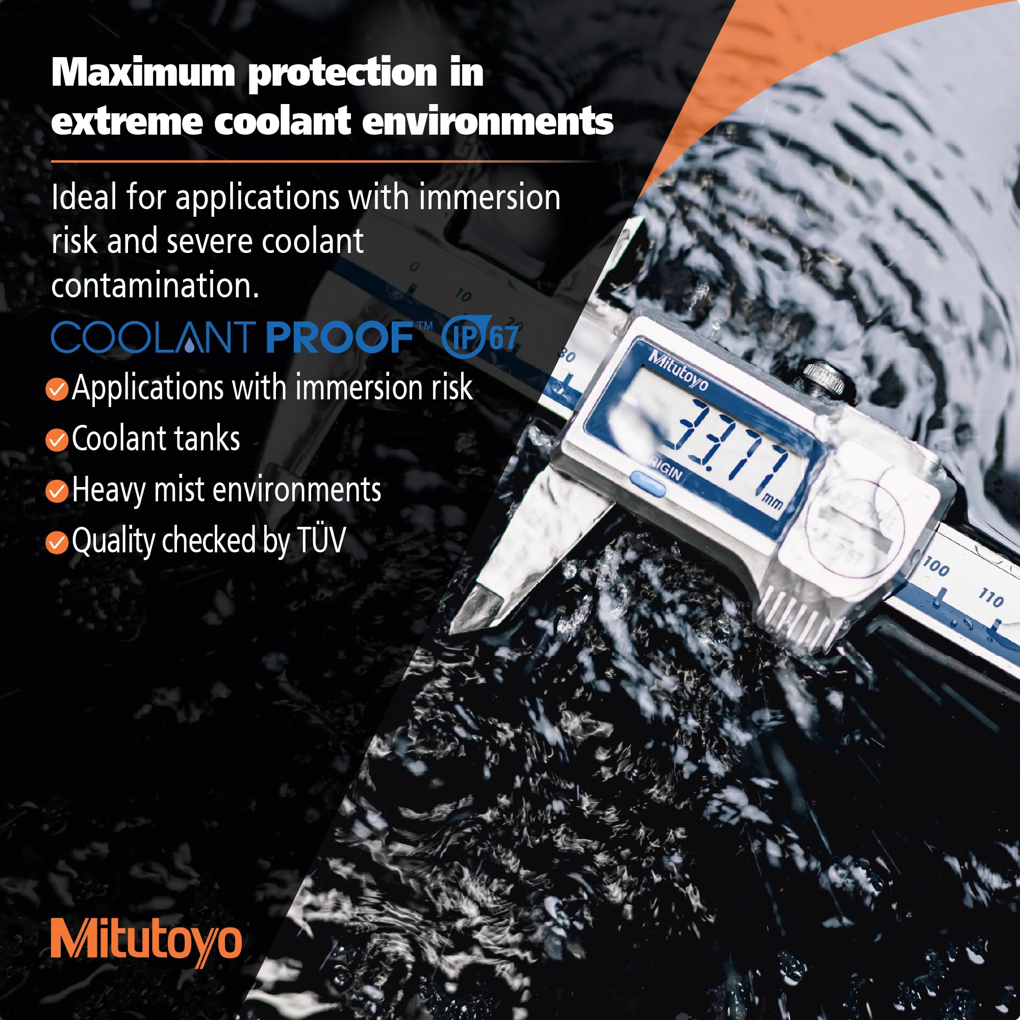 Mitutoyo Cyfrowa suwmiarka ABS CoolantProof IP67, 0-200 mm, miernik głębokości