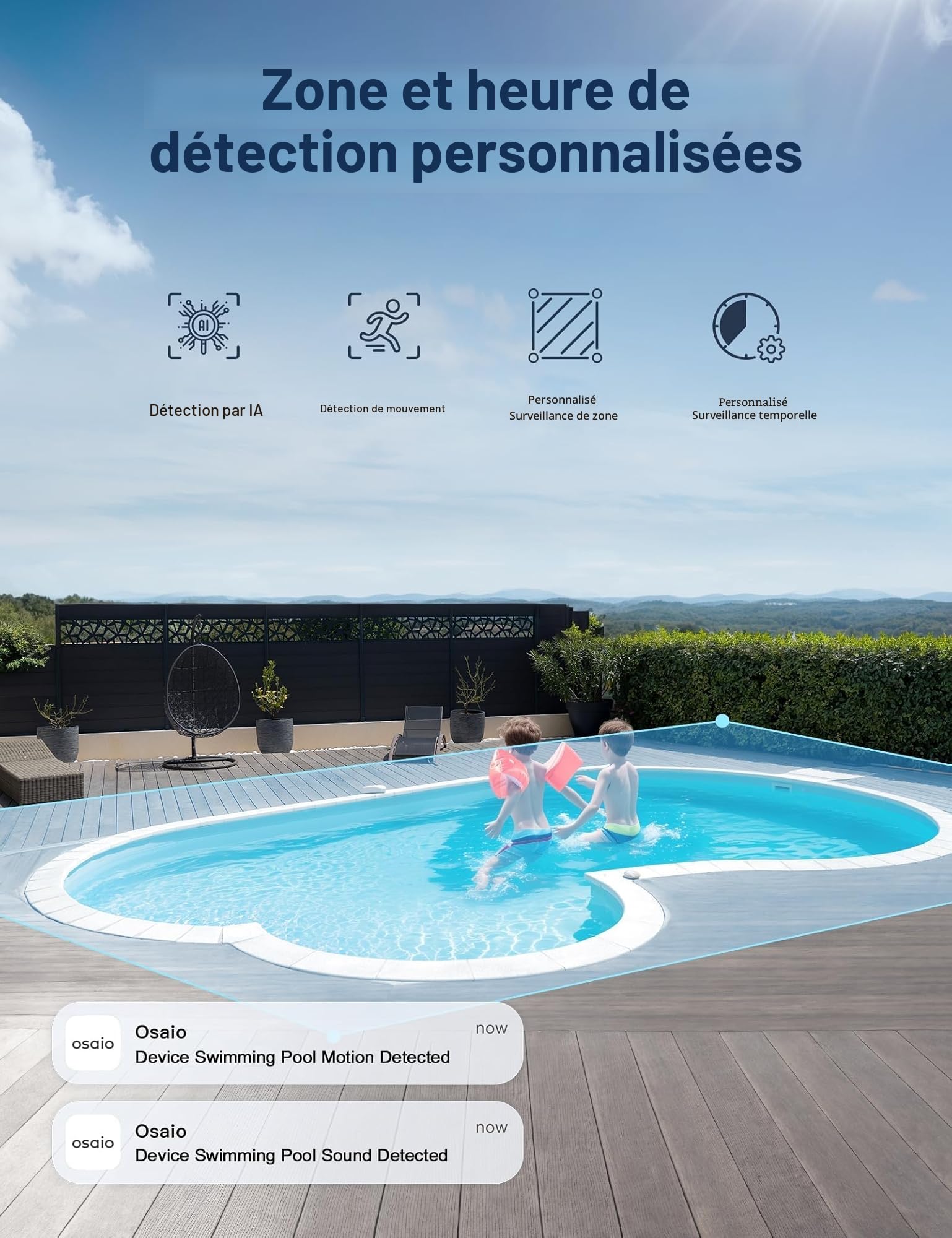 GNCC GK2 Pack de 2 Caméras de Surveillance WiFi Extérieures 1080P, PTZ 360°, Vision Nocturne en Couleur, Suivi de Mouvement, Alarme Lumineuse, Audio Bidirectionnel, Sirène, Compatible avec Alexa, IP65