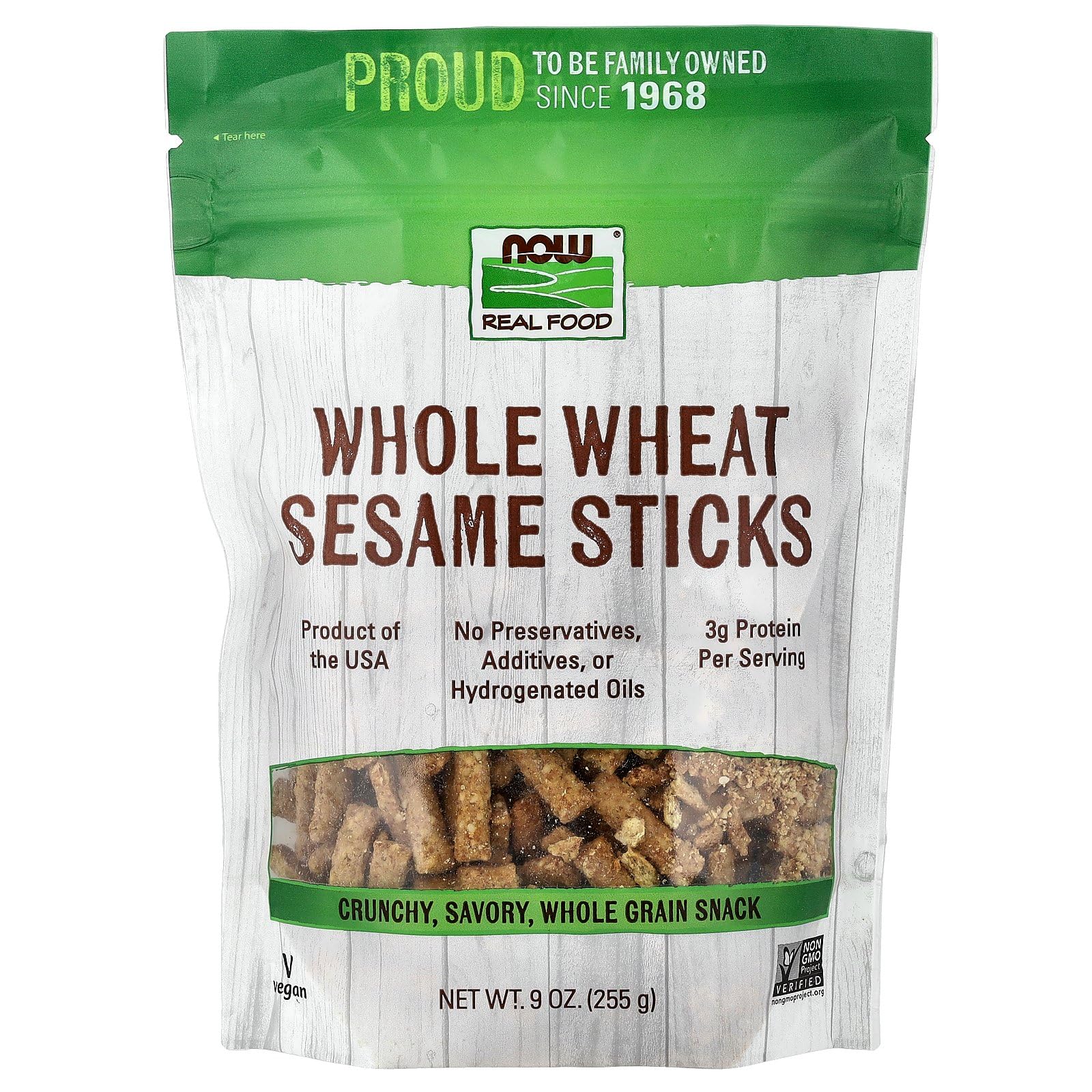 Whole Wheat Sesame Sticks, Product of the USA, No Preservatives, Additives or Hydrogenated Oils, Certified Non-GMO, 9-Ounce (Packaging May Vary)