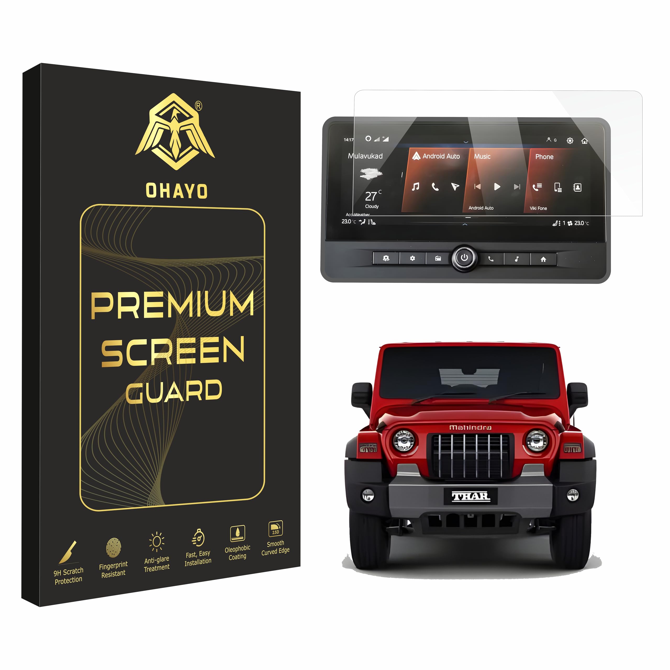OHAYO Screen Guard for Mahindra Thar Roxx 2024 (10.25 Inch Infotainment System) | Touch Display Protector for MX1, MX3, MX5, AX3 L, AX5 L, AX7 L | 4x2 & 4x4 Variants | Anti-Scratch Car Music System Accessory (Not Tempered Glass)-image-44