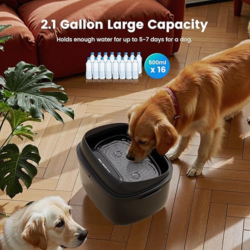 Miniatura 4 de Gardner Pet Fuente de agua para perros grandes, dispensador automático de agua de gran capacidad de 8 l2.1 galones con circulación de vórtice, a
