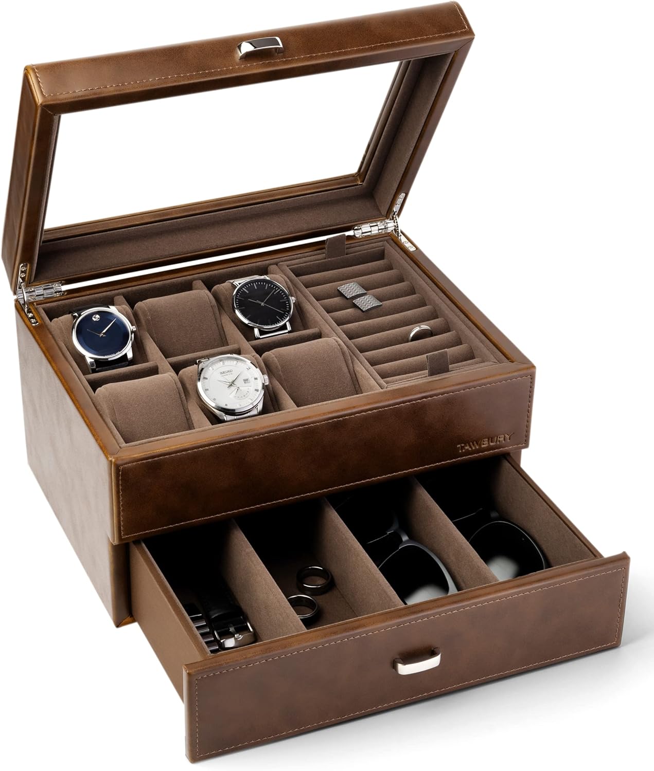 TAWBURY Watch Jewelry Box for Men Luxury Watch Cases for
