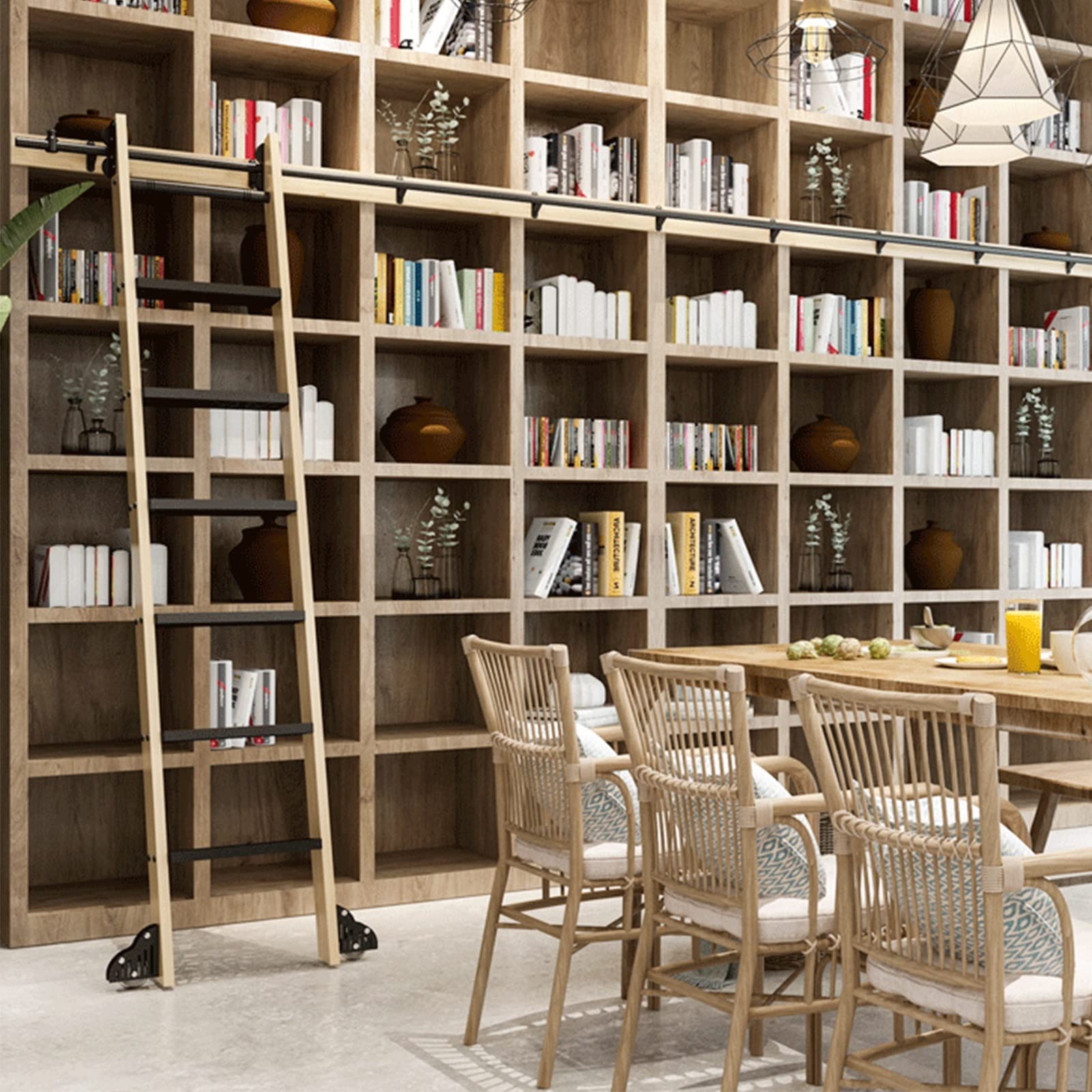 Rail de roulement pour échelle ronde de bibliothèque coulissante de 3,3 à 20 pieds pour salon