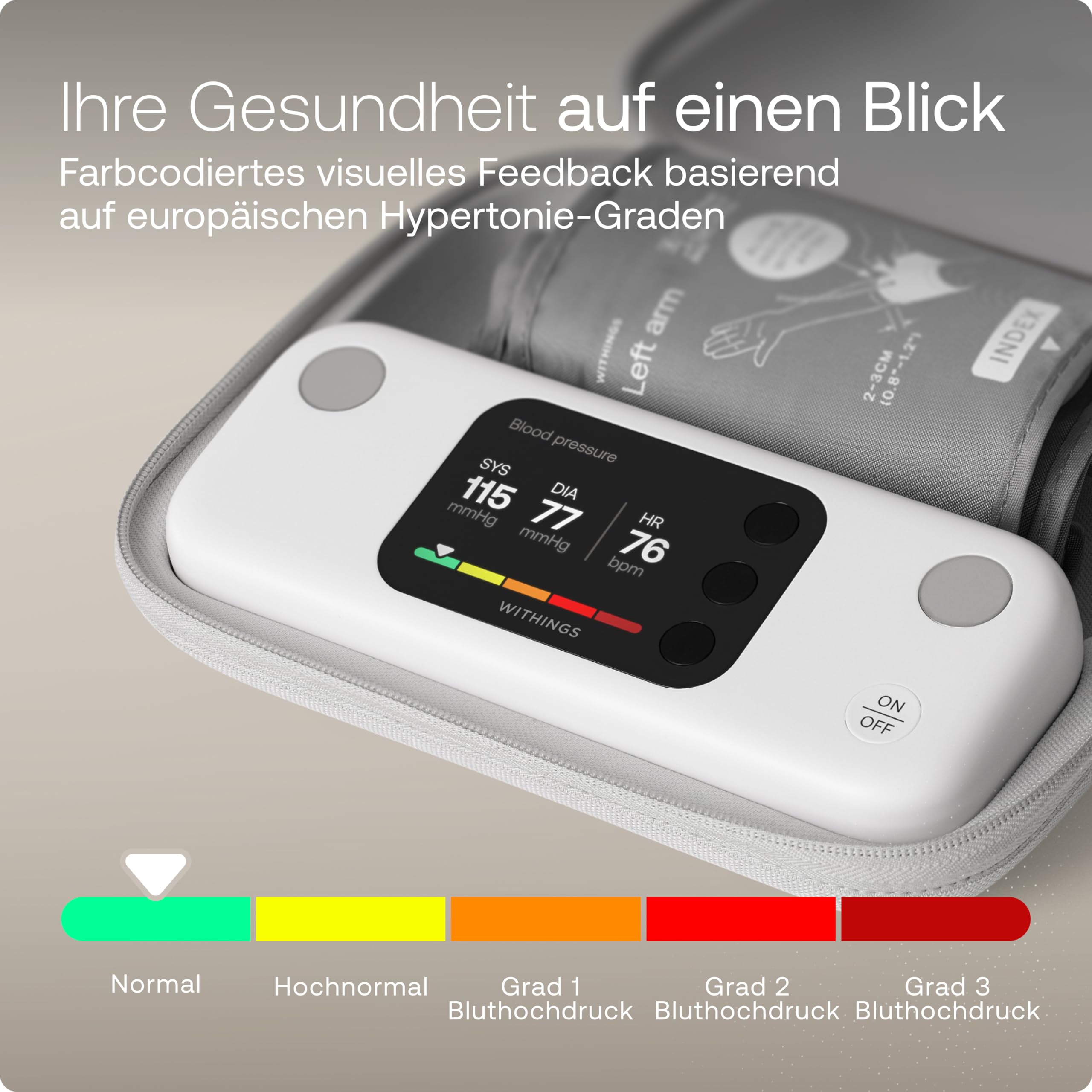 Withings BPM Vision – Intelligentes Oberarm-Blutdruckmessgerät, Elektrokardiogramm - 2-in-1-Messung: Blutdruck + EKG - WLAN & Bluetooth-Sync - iOS & Android - Apple Health & Google Health kompatibel