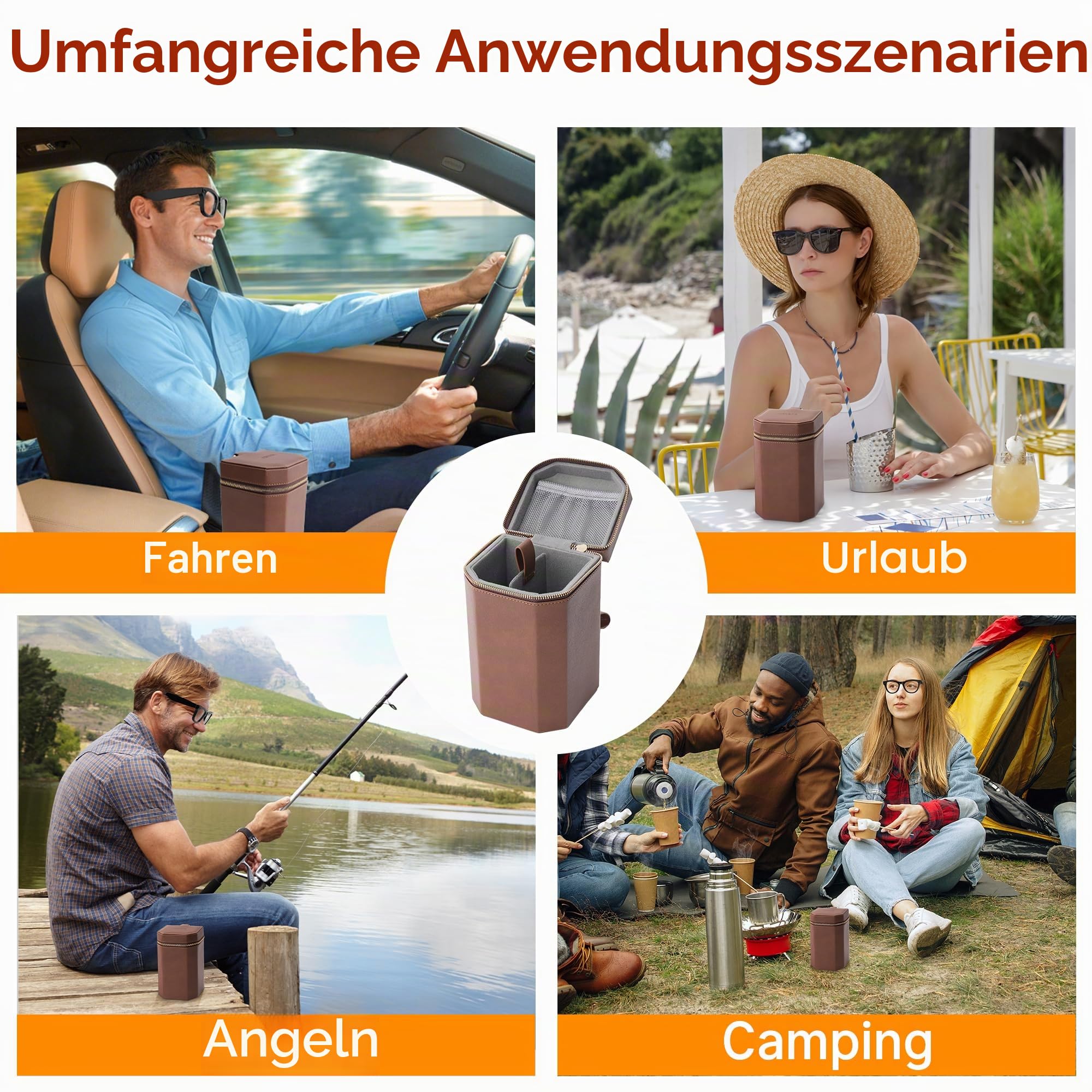 RCstyle Brillenetui Hardcase für Ray-Ban Meta Wayfarer/Skyler/Headliner Ladeetui, Mode Sonnenbrillen Etui Tasche Ray Ban Smart Glasses für Stilvolle Tragbare Reisebrillen Große Kapazität (Braun)