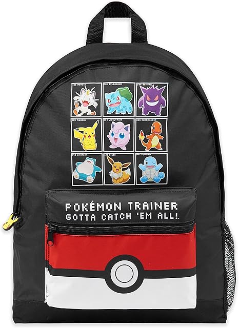 Pokemon Backpack Kids School Bag Boys Girls Teens Pikachu Pokeball