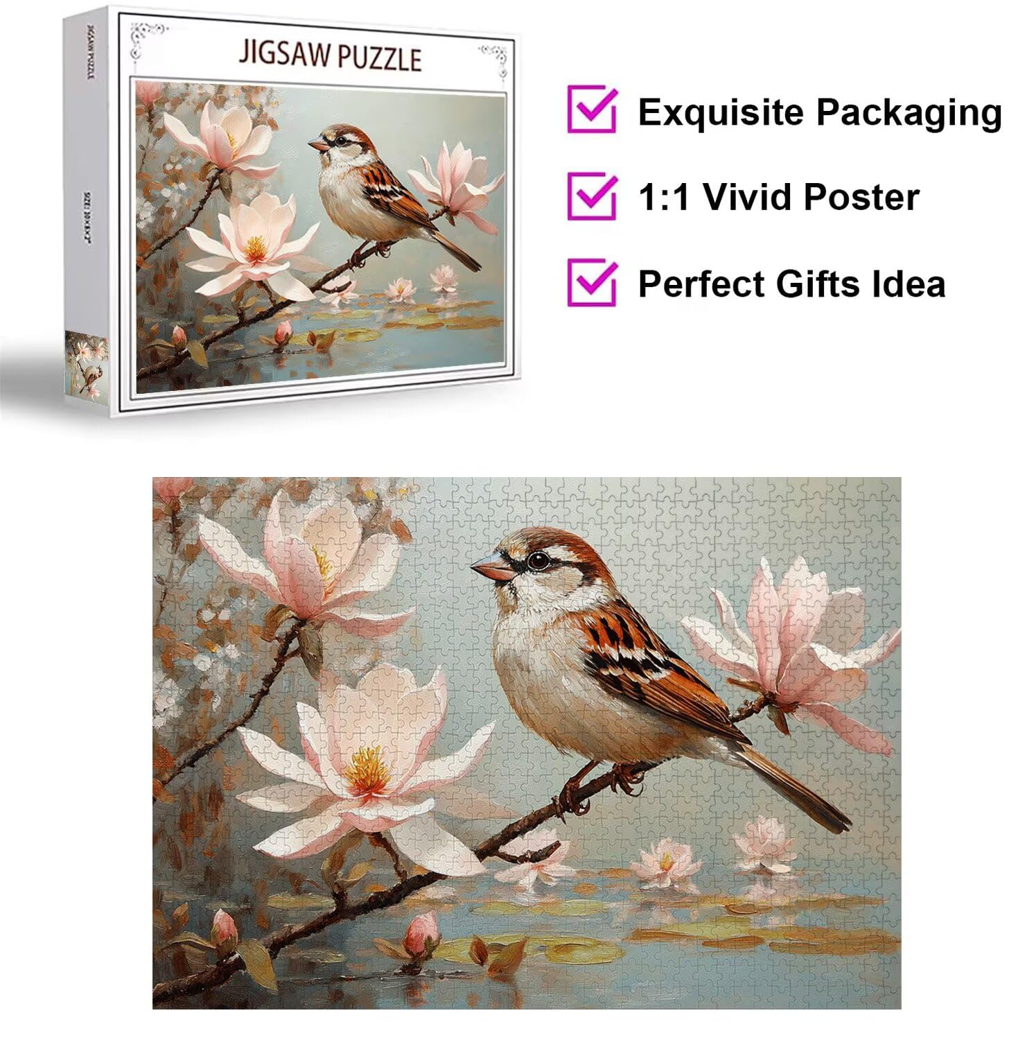 Puzzle dla dorosłych 6000, kwiat wróbel, 179 x 105 cm, n-278