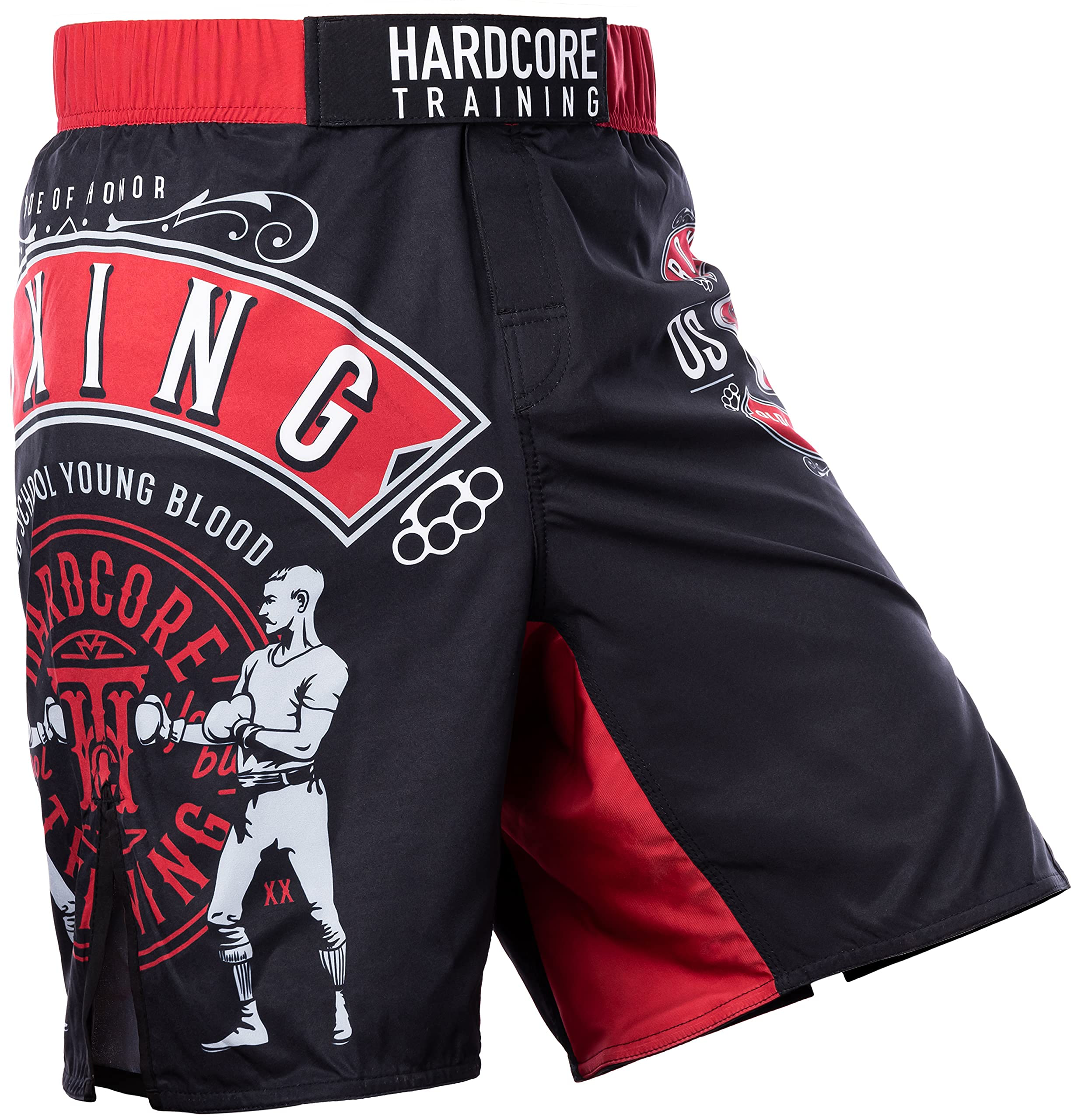 Hardcore Training Fight Shorts Code of Honour Uomo Boxe MMA Combat BJJ Grappling Fitness Muay Thai Kickboxing No Gi