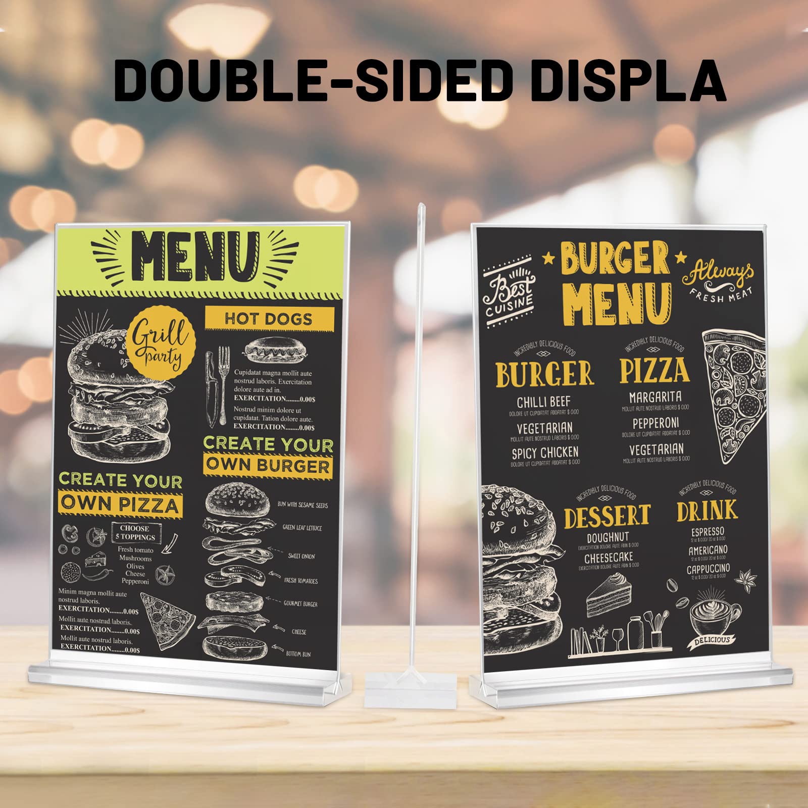 Lot De 6 Présentoirs De Table En Acrylique Format A4 - Support En L Pour Menu, Affiche, étiquette - Bureau, Restaurant, Magasin