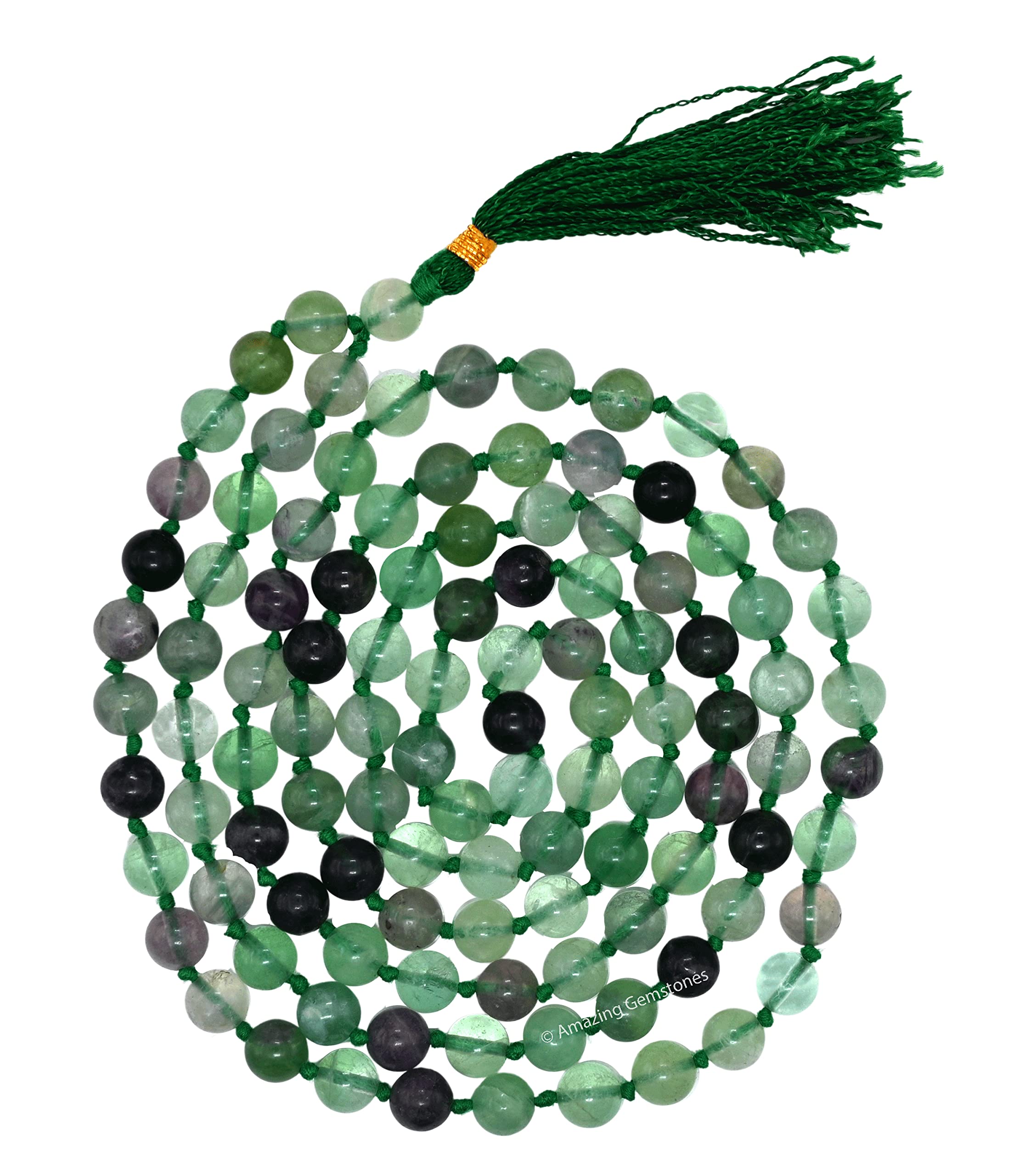 Amazing Gemstone Japa Mala 108 Prayer Beads Necklace and Wrist Mala Bracelet for Meditation