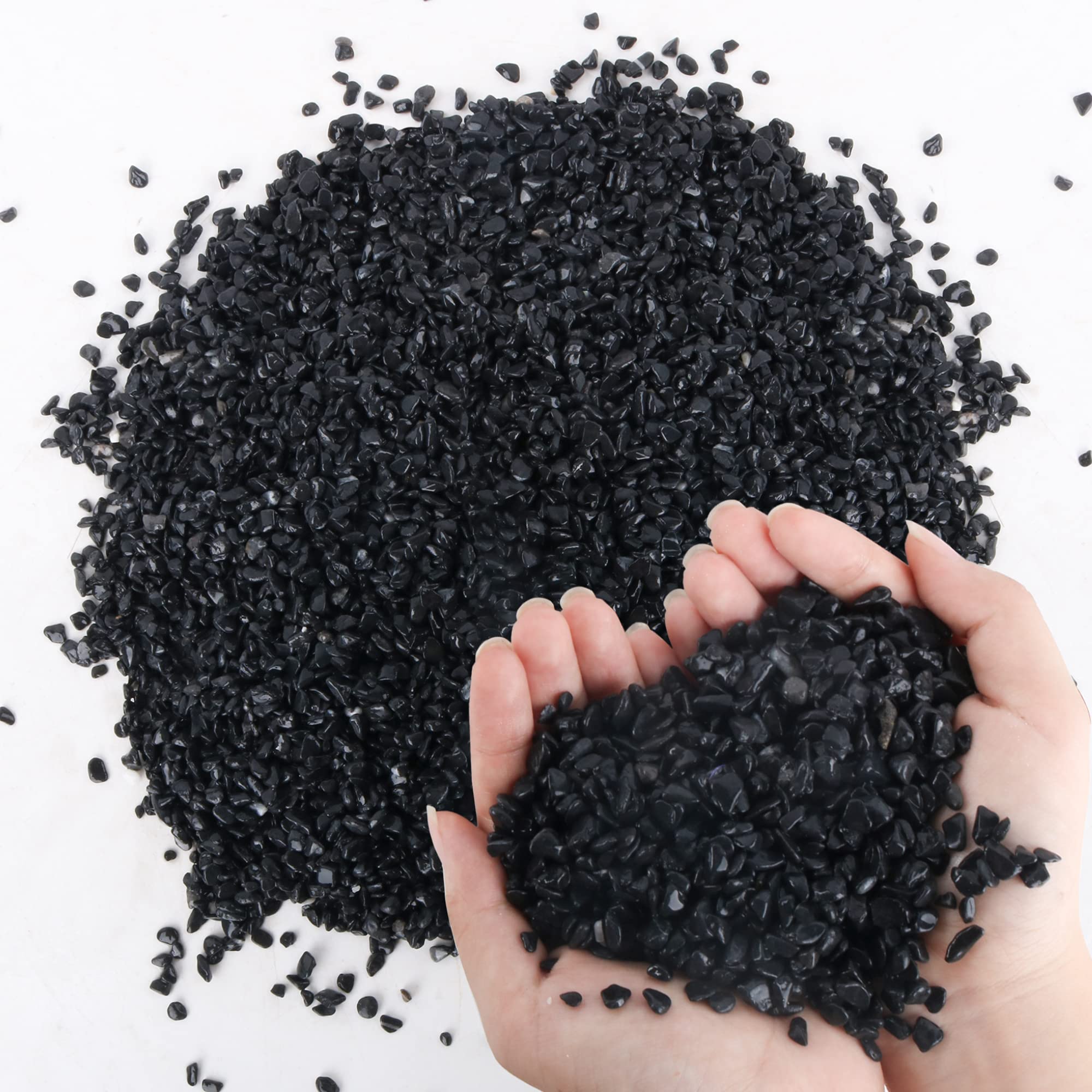 Anothera Stones for Plants Smooth Natural Black River Rocks,7LB Plant ...