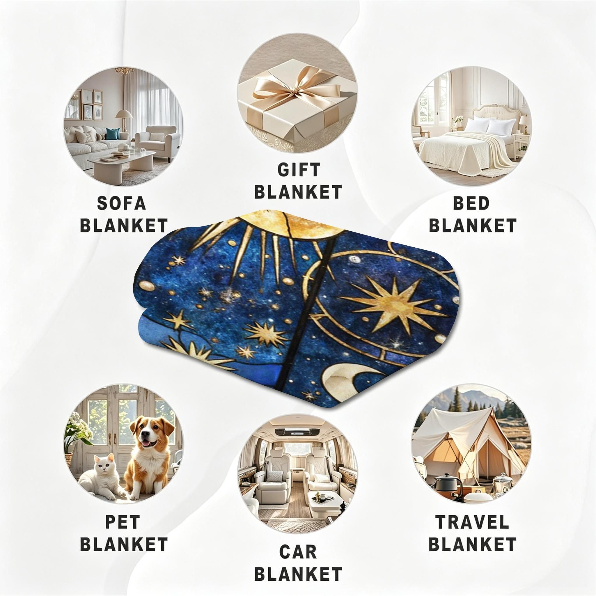 Coperta Pile Matrimoniale 240x260 cm Quadro Blu, Coperta XXL Super Morbida Multiuso Come Copriletto o Plaid da Salotto, Calda e Leggera, Protezione dal Freddo, AW7002