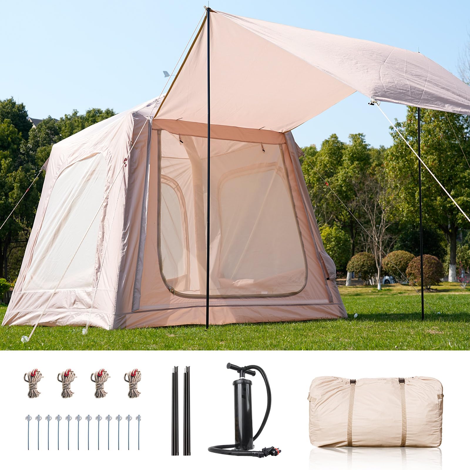 Inflatable Tent Outdoor camping tent Inflatable camping tent made of waterproof Oxford fabric Air glamping tents for 4 seasons campings