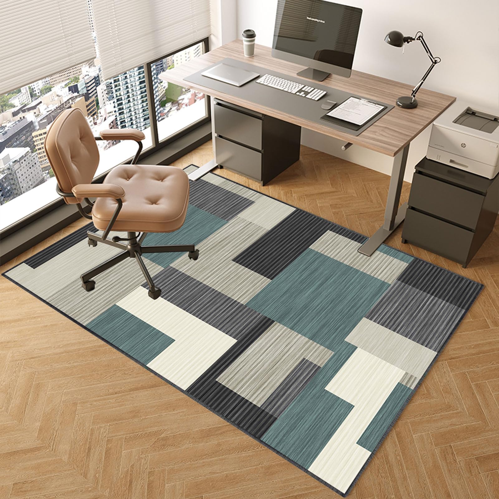 TOYOCC Office Computer Gaming Chair Mat For Carpeted Floor 140 x 180 cm | Desk Chair Mats Hardwood Floors | Multi-Purpose Protector Chair Carpet For Home Office | Chairmats Protects Floors Mat Rug