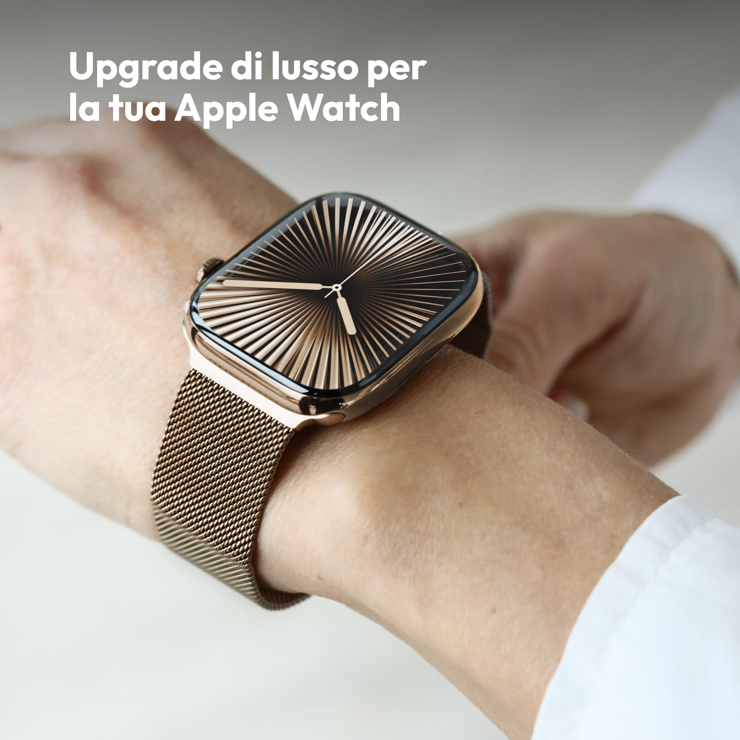 VONMÄHLEN Milanese Loop 2, elegante cinturino in acciaio inox con chiusura magnetica, regolabile, di alta qualità, compatibile con Apple Watch