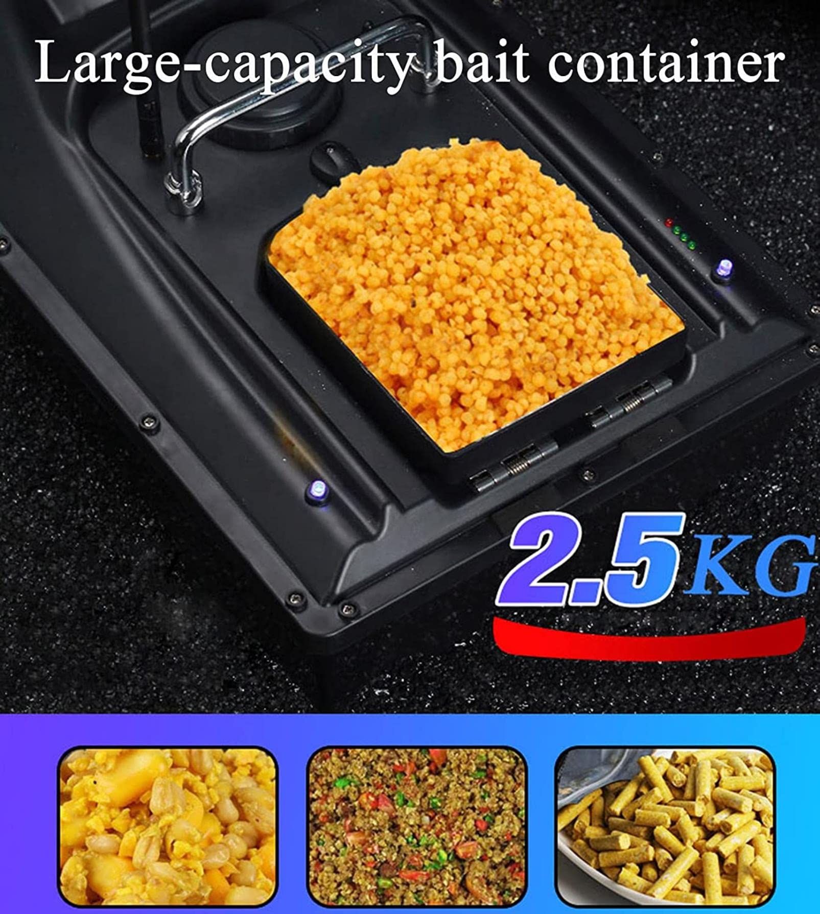 Barco Cebador, RC Barco Teledirigido de Pesca 500m de Distancia GPS Control Remoto con Motor y Batería de 9600mAh para Ríos y Lagos, Barco de Cebo Inteligente con Bolso de Almacenamiento
