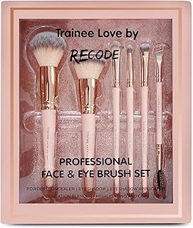 Recode Trainee Love Face &amp; Eye Brush Set – 6 Pcs |Synthetic Bristle Professional Face &amp; Eye Makeup Brushes Set With 6 Make...