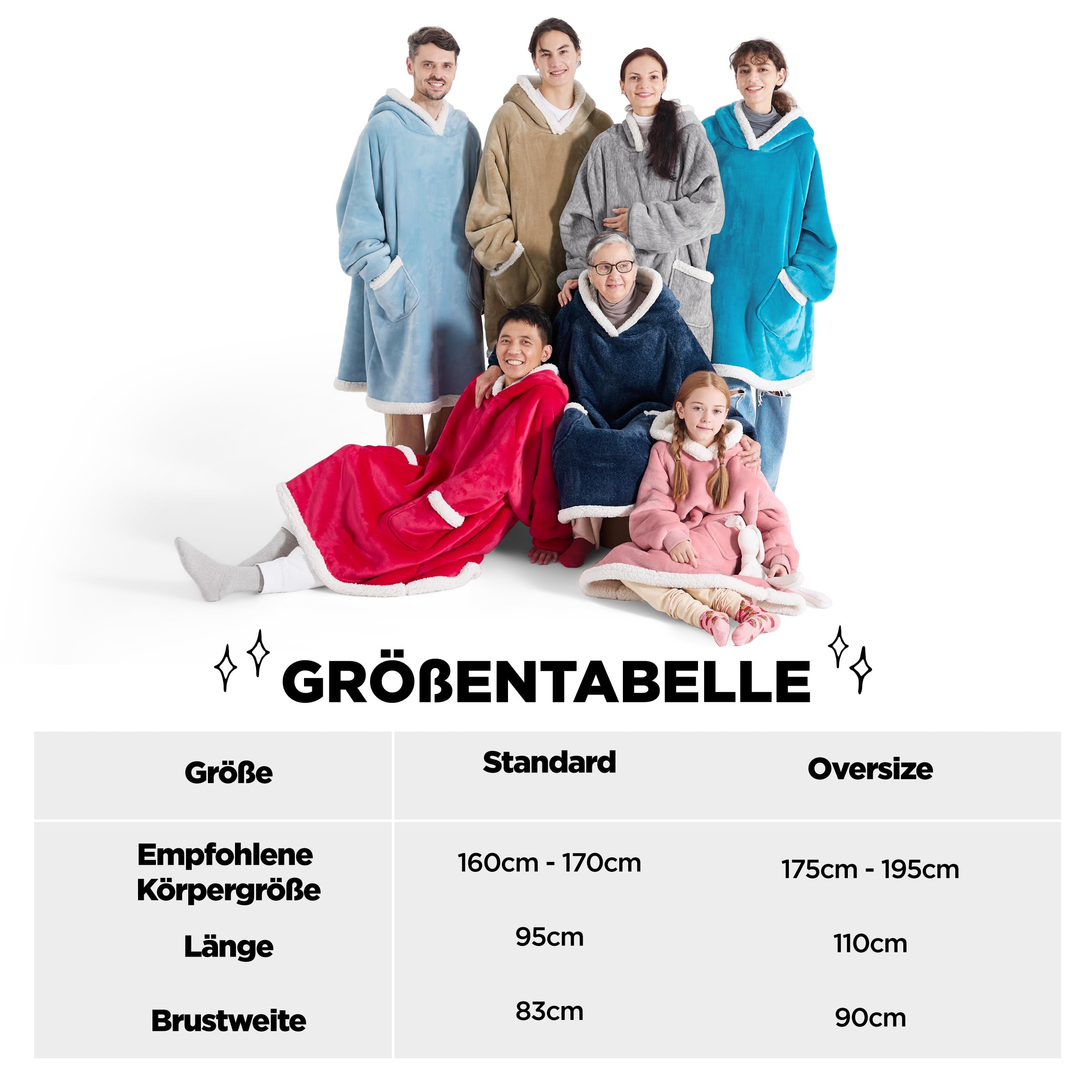 BEDSURE Hoodie Decke mit Ärmeln und Kapuze - Kuscheldecke mit Ärmeln Sherpa Kuschelpullover Damen als Geschenke für Frauen