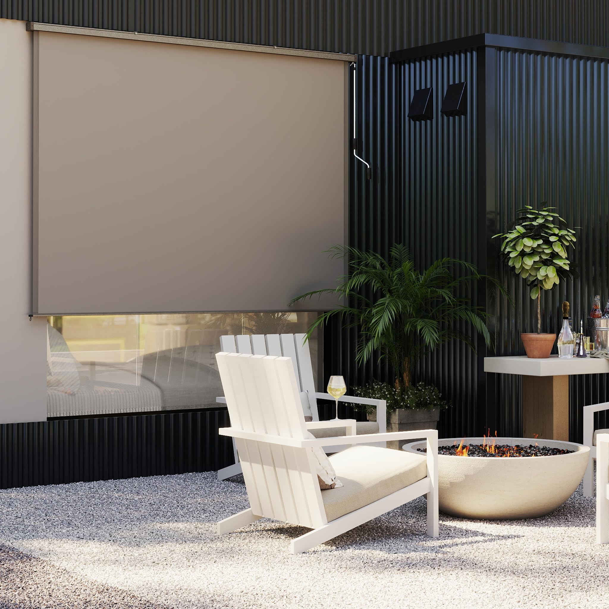Froadp 250x160cm Wysuwana Markiza Pionowa z Korbą Ręczną Markiza Balkonowa Osłona Przeciwsłoneczna i Wiatrochronna Markiza Prywatna Roleta Zewnętrzna na Taras Balkon Patio Ogród (Jasnoszary)