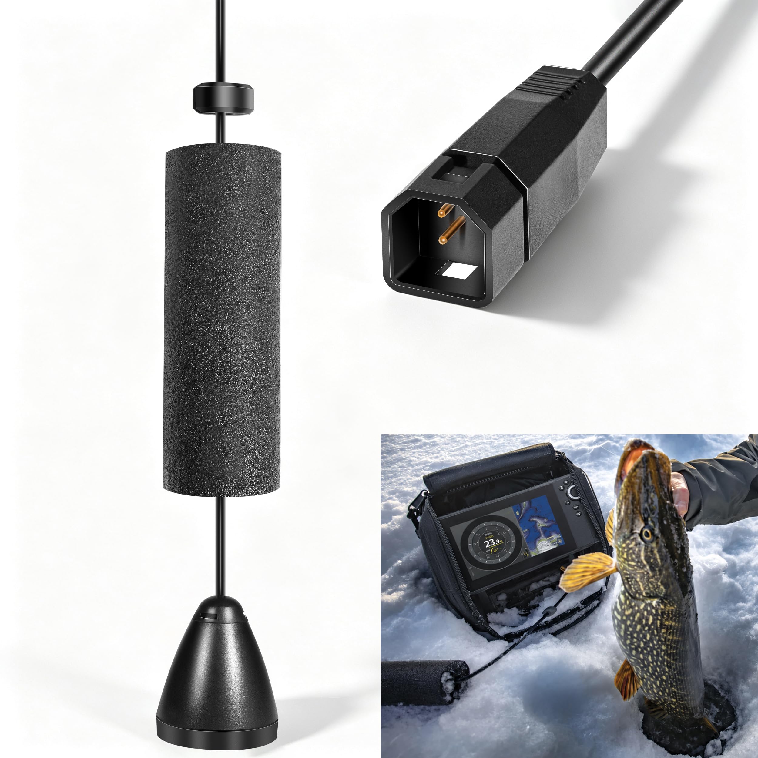 Trasduttore 710211-1 XI 9 20 ICE con sonar a doppio fascio adatto per modelli di lampeggiatore/sonar Humminbird con trasduttore sonar da pesca non Chirp, ICE - 20/60 gradi, 200/83 kHz, lunghezza cavo