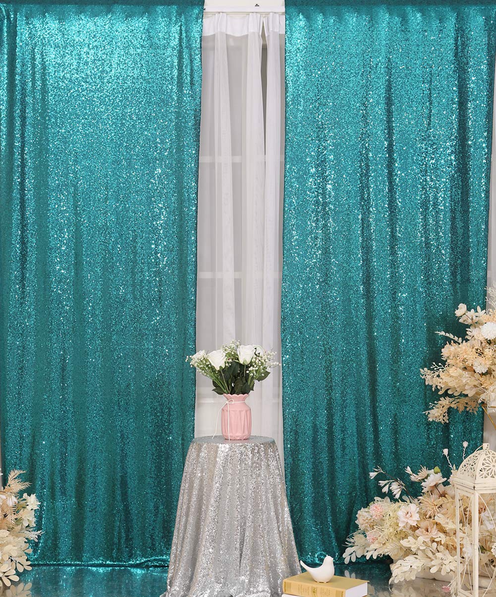 2Pieces Sequin Backdrop 2ftx8ft(60x243cm) Shiny Seamless Photo Booth Curtain for Party Wedding Decoration Photo Background, Iridescent — view 34