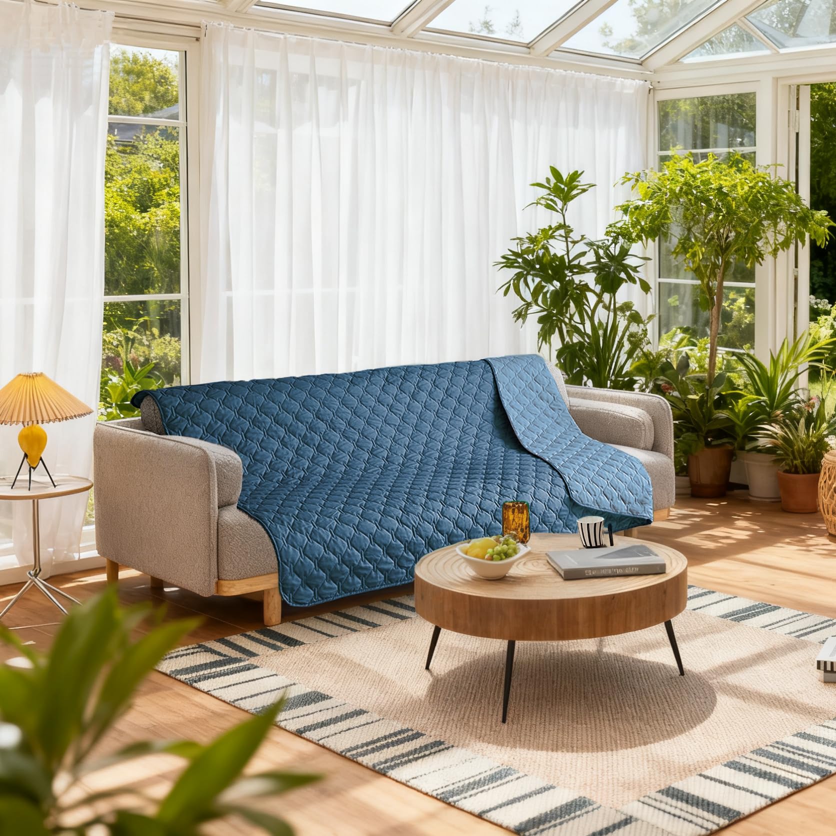 gogobunny W 100% wodoodporny pokrowiec na łóżko dla psa, koc dla zwierząt domowych, sofa, kanapę, ochraniacz na meble dla dzieci, psa, kota, dwustronny (203 x 300 cm, 1 szt.,