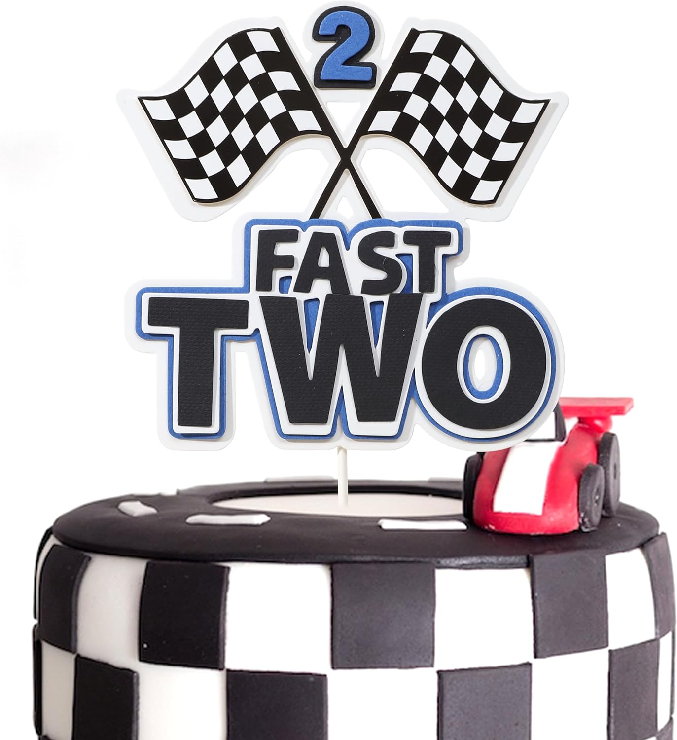 Amazon.com: Two Fast Birthday Cake Topper - Two Fast Birthday ...