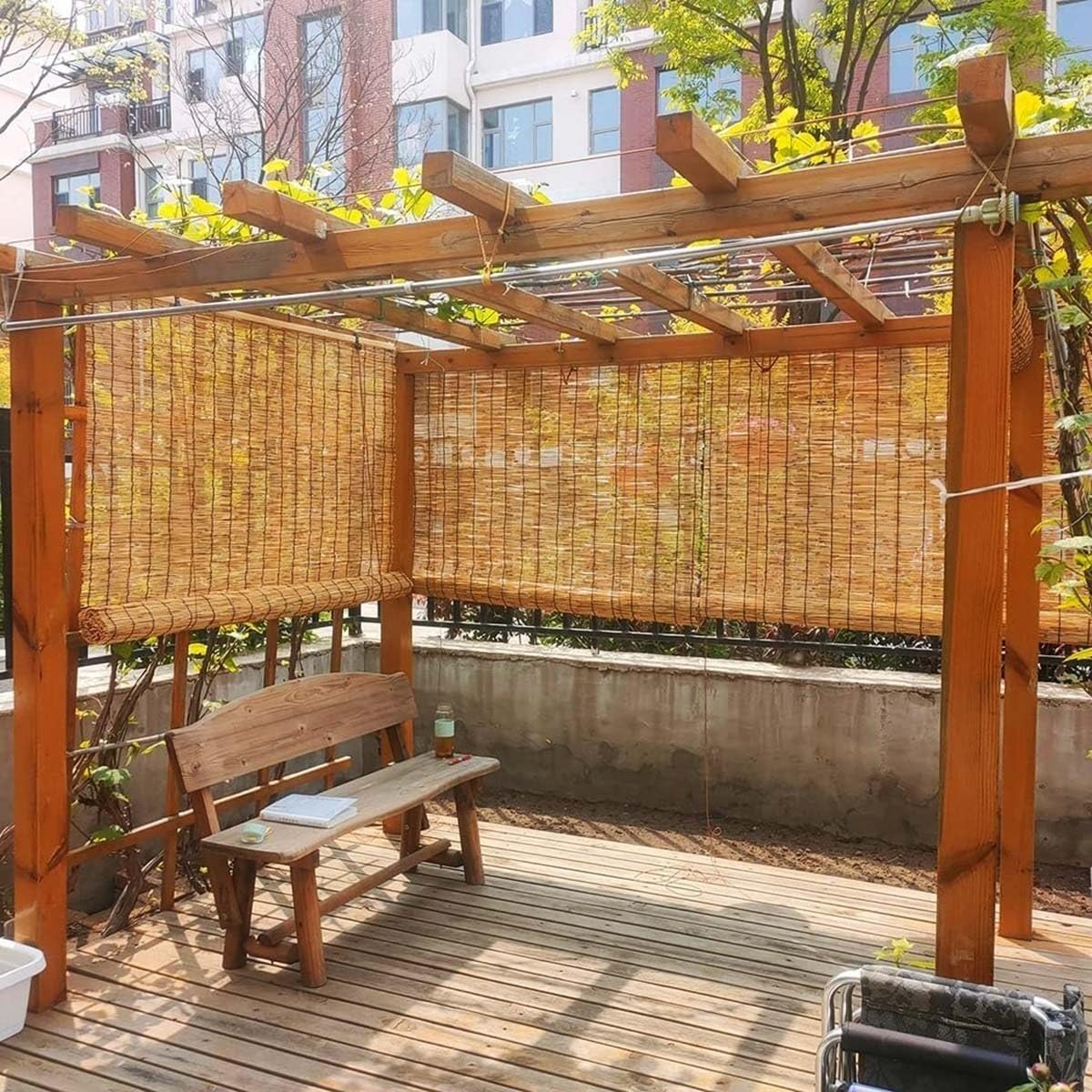 Tende Veneziane per Esterni Tapparella Bamboo da Esterno Tende a Rullo in bambù Privacy 65 80 90 100 120 130 140 150 160 170 180cm Cortina di Canna Impermeabili