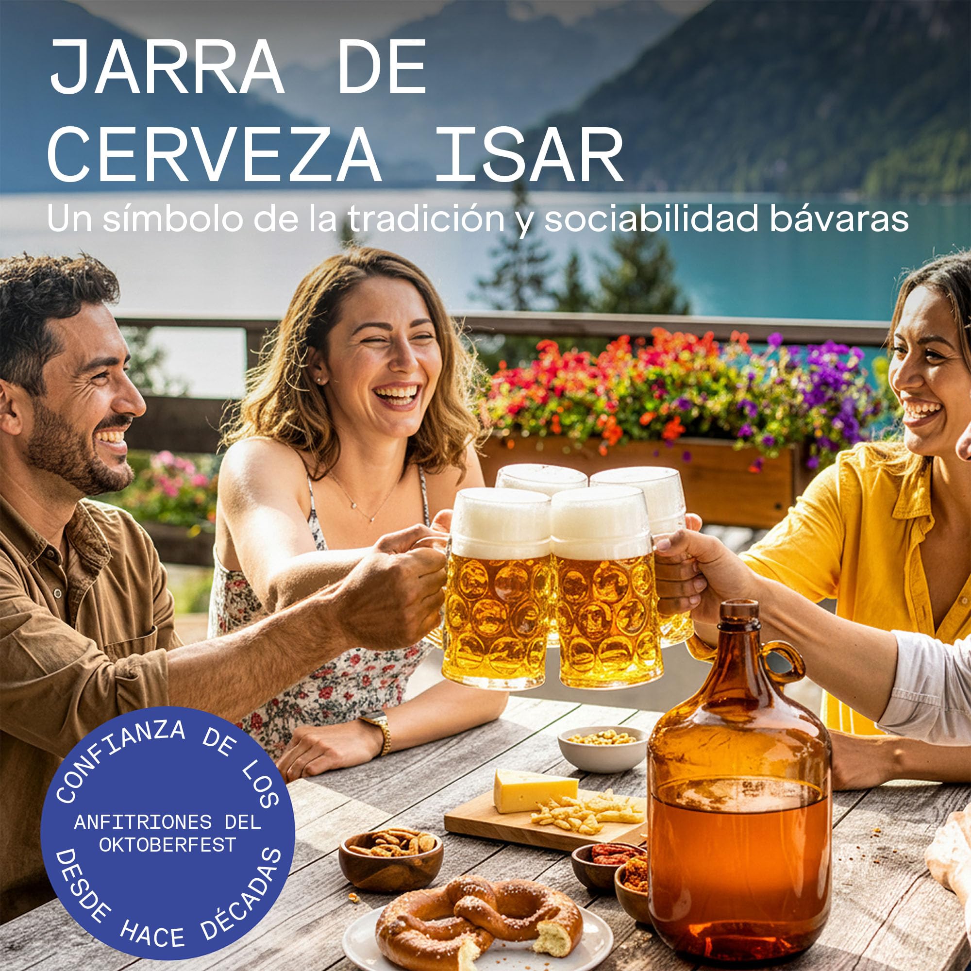 Stölzle Oberglas ISAR - Juego de 6 jarras de Cerveza (1 litro, Estable, Cristal de Lima, 1 L, Apto para lavavajillas)