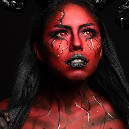 Miniatura 9 de Spooktacular Creations Kit de maquillaje de Halloween de 8 piezas, 3 bases de pintura a base de aceite con 3 pinceles de pintura, 2 esponjas para