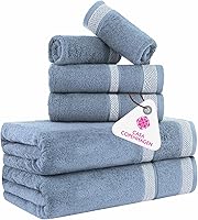 Vista 62 de CASA COPENHAGEN Solitaire - Juego de toallas de 6 piezas, color blanco brillante, 21.16 oz/m², 2 toallas de baño, 2 toallas de mano, 2 toallas