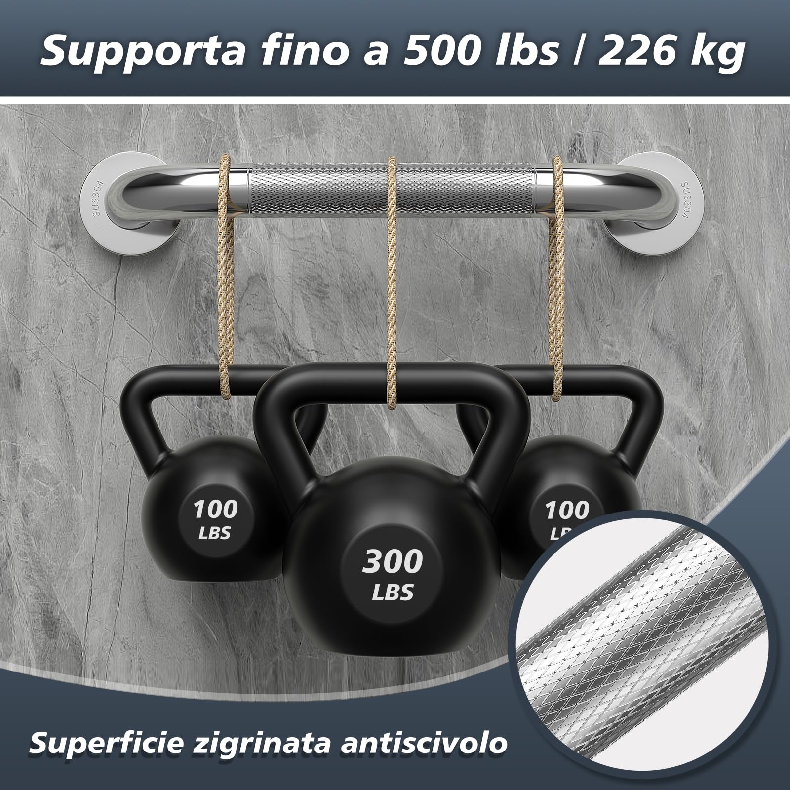 supregear 30cm Maniglioni e Barre per Bagno - Maniglia Doccia Antiscivolo Anziani, Barre Acciaio Inox di Sicurezza per Disabili, Ausili Ideali per Sicurezza e Comfort nel Bagno (Argento)