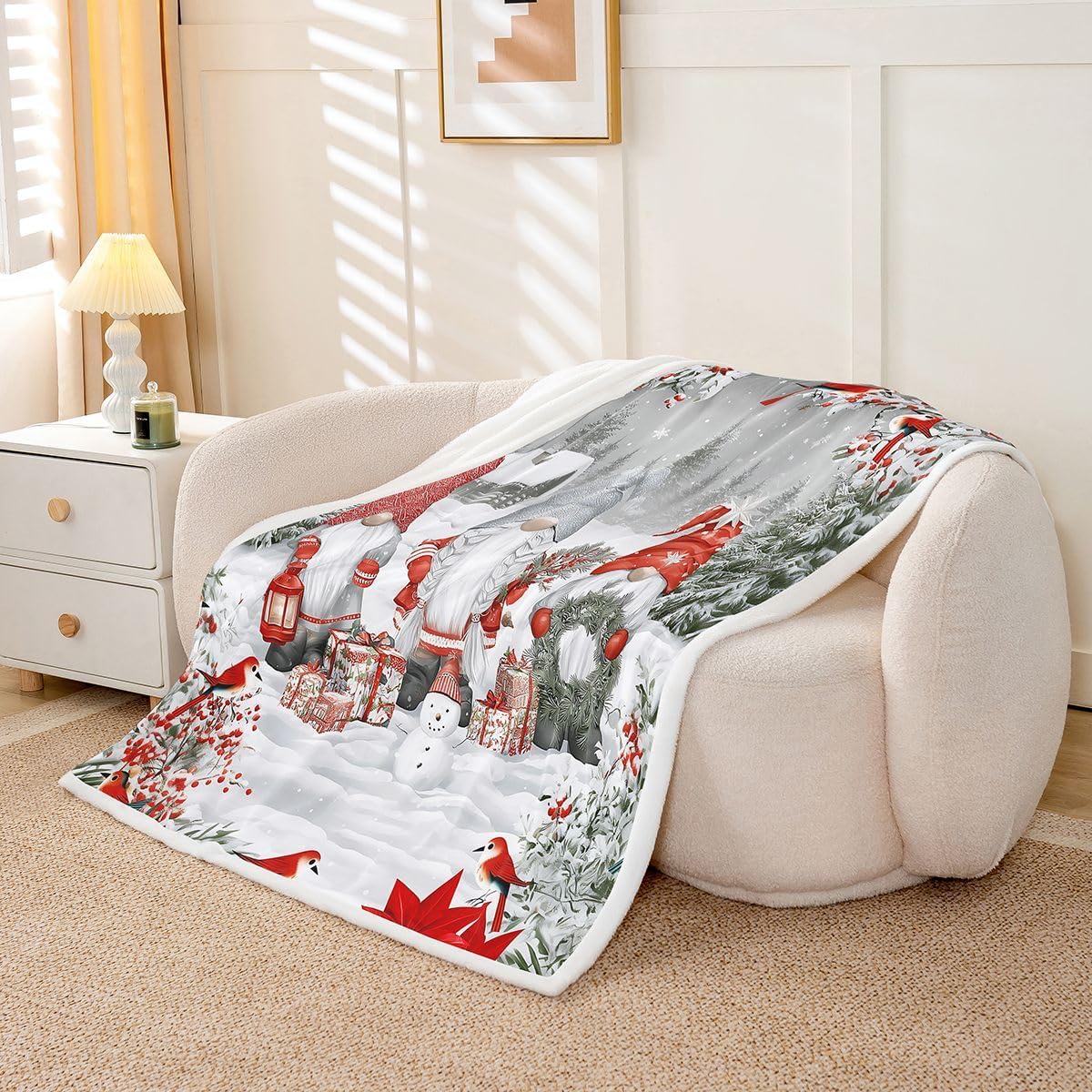 Erosebridal Christmas Snowman Fleece Blanket Throw 50x60 Inch